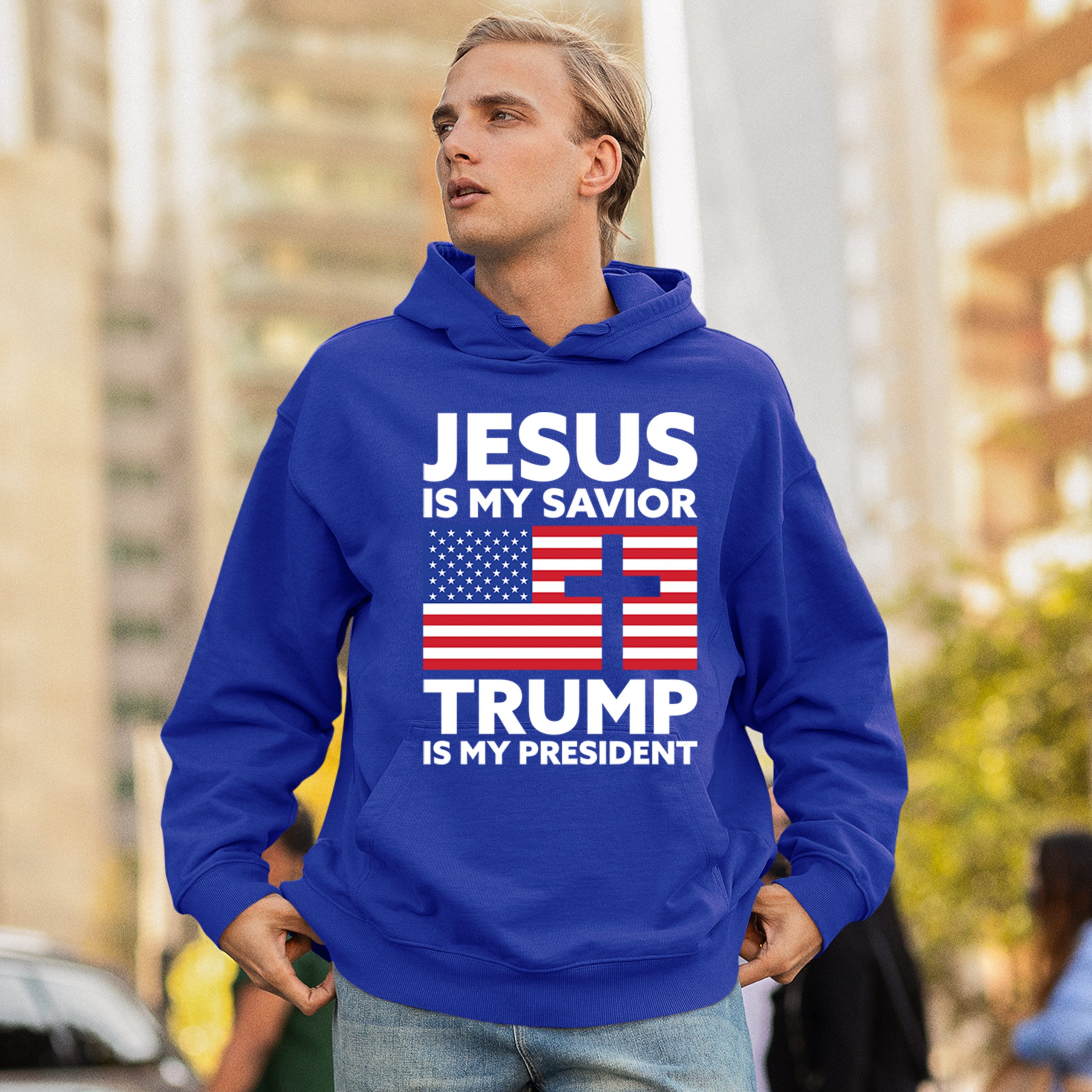 Jesus is My Savior Trump Is My President Sweatshirt 2024 Christian FJB Hoodie - Picture 33 of 36