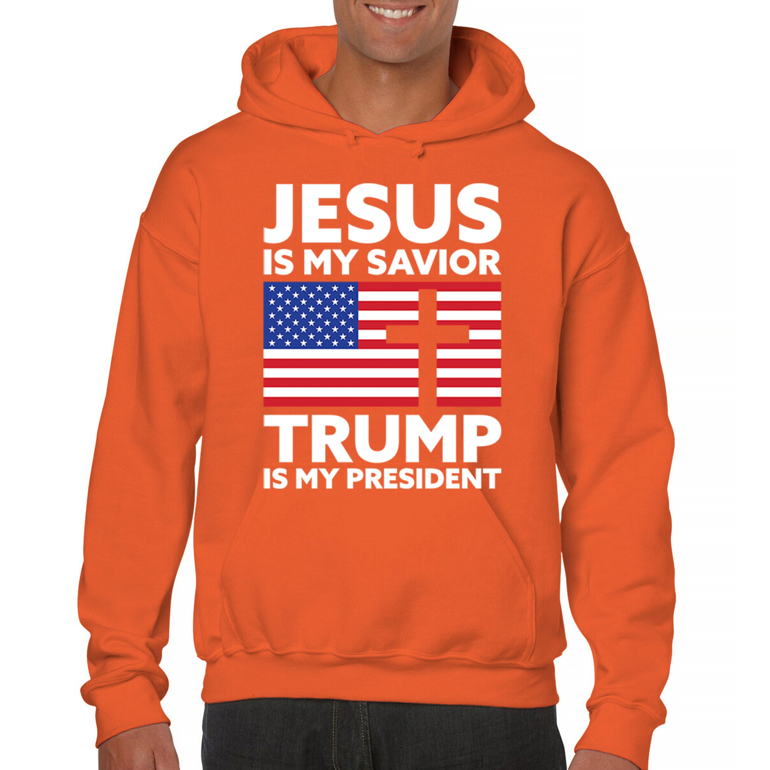 Jesus is My Savior Trump Is My President Sweatshirt 2024 Christian FJB Hoodie - Picture 9 of 36