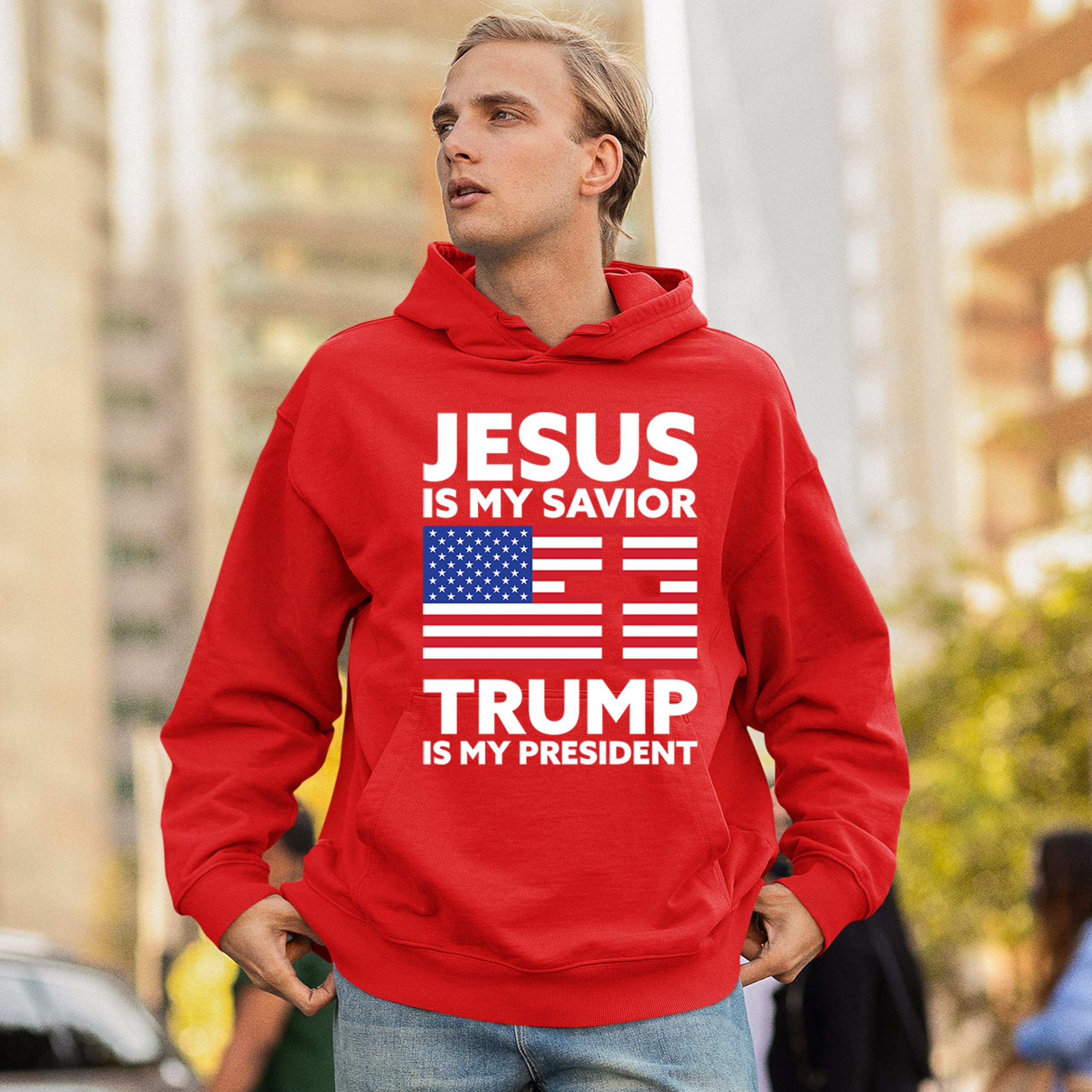 Jesus is My Savior Trump Is My President Sweatshirt 2024 Christian FJB Hoodie - Picture 26 of 36