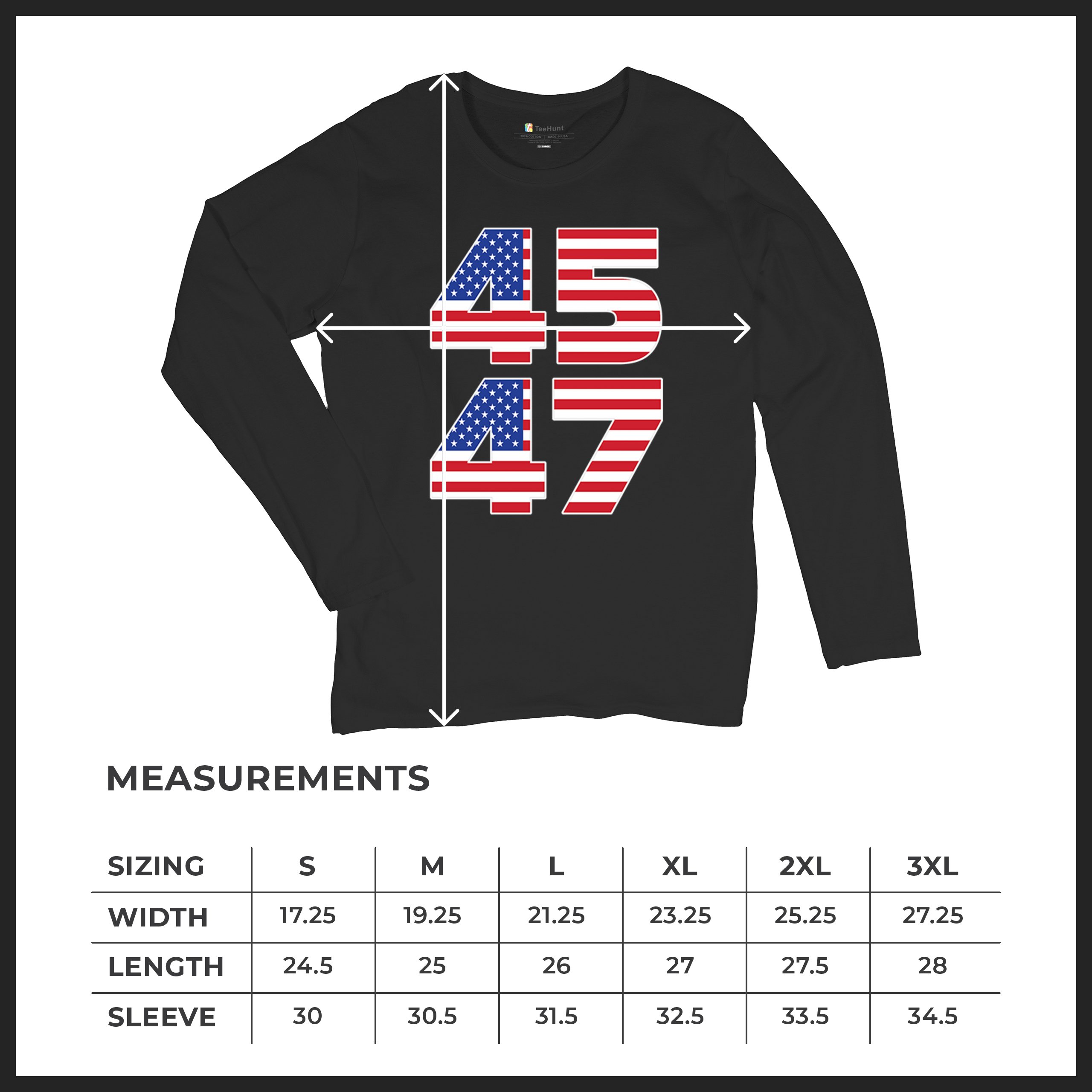 Donald Trump 45 47 Women's Long Sleeve T-shirt President MAGA America First FJB