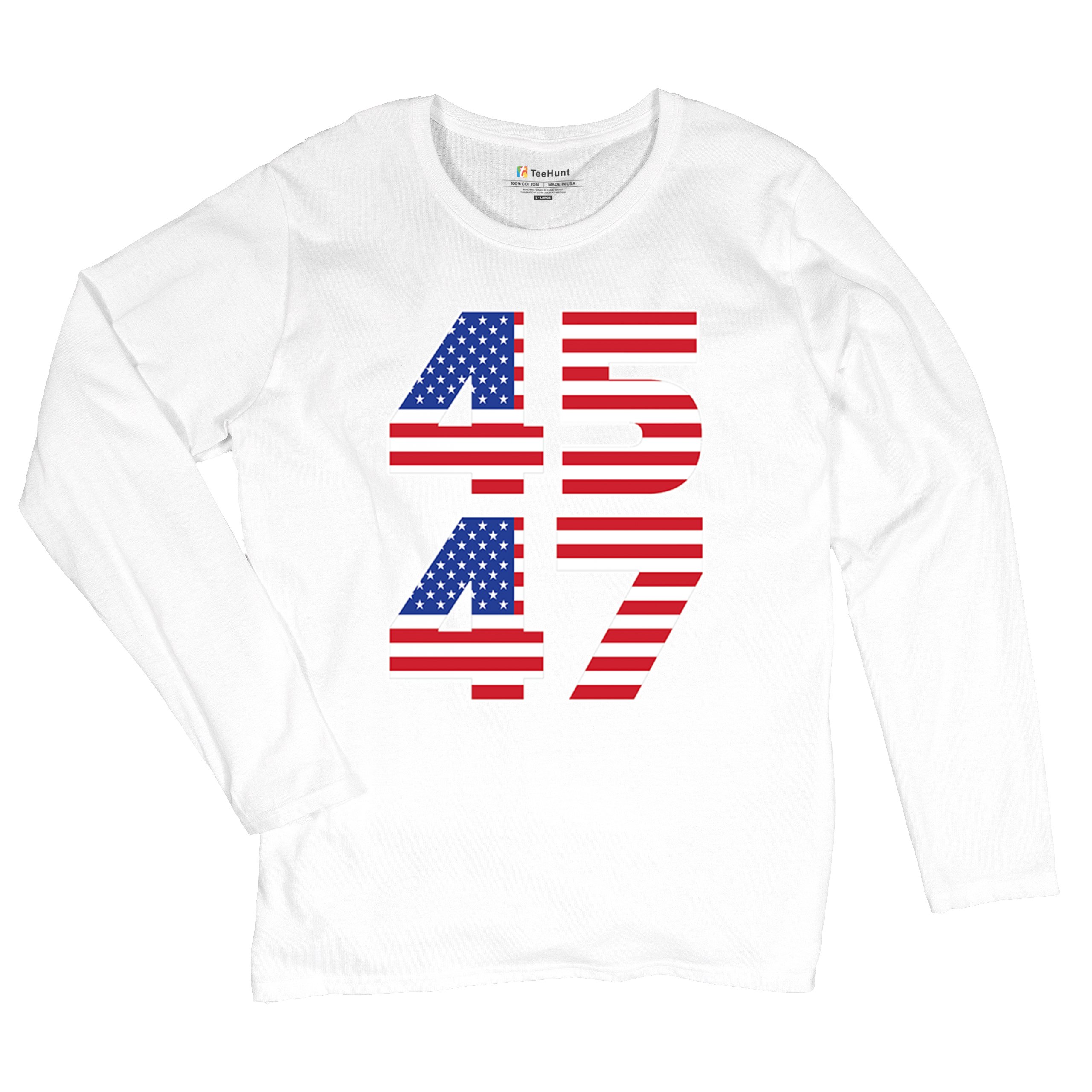 Donald Trump 45 47 Women's Long Sleeve T-shirt President MAGA America First FJB