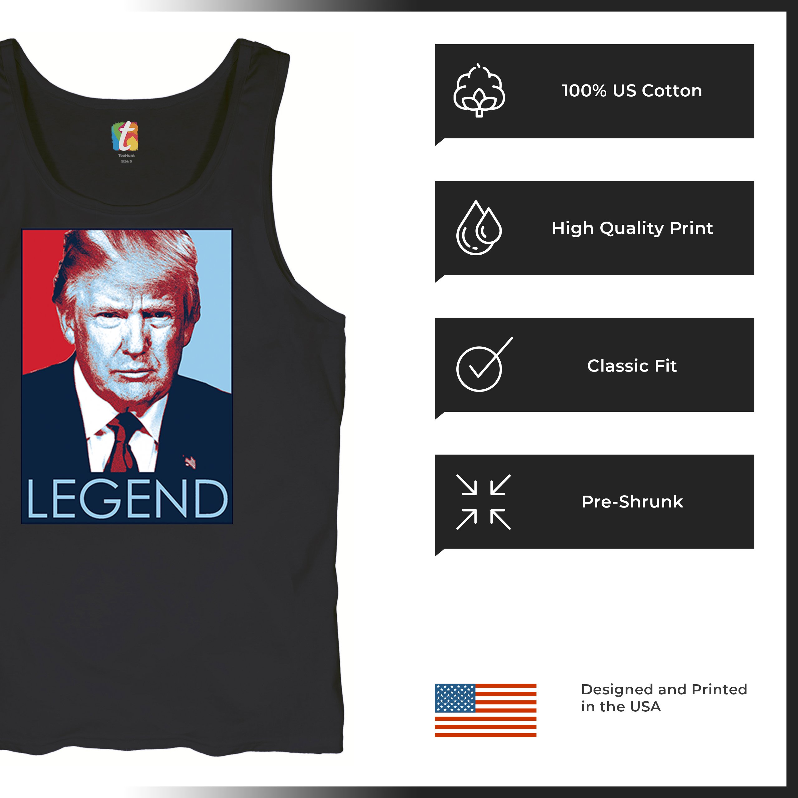 Donald Trump the Legend Tank Top President MAGA Make America First Men's Top - Picture 7 of 43