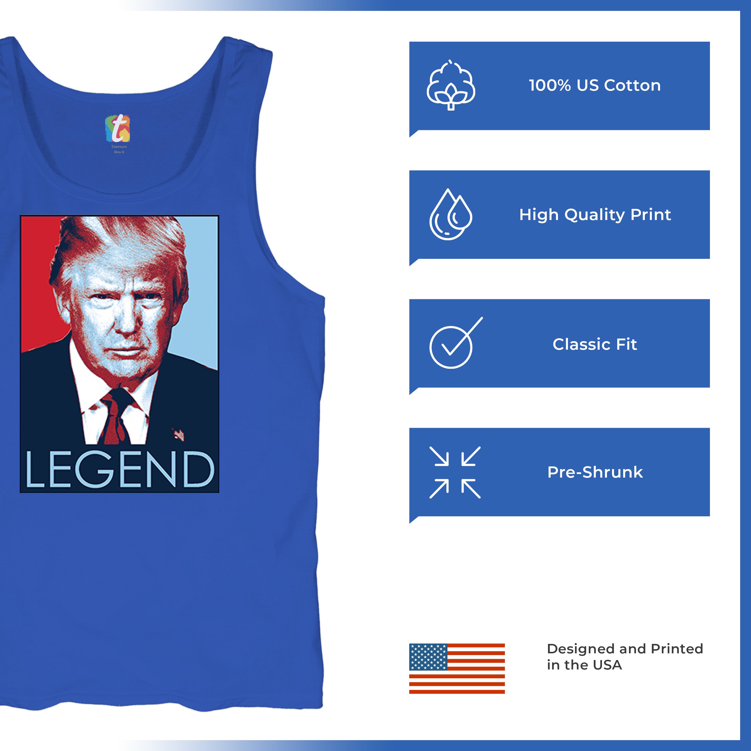 Donald Trump the Legend Tank Top President MAGA Make America First Men's Top - Picture 42 of 43