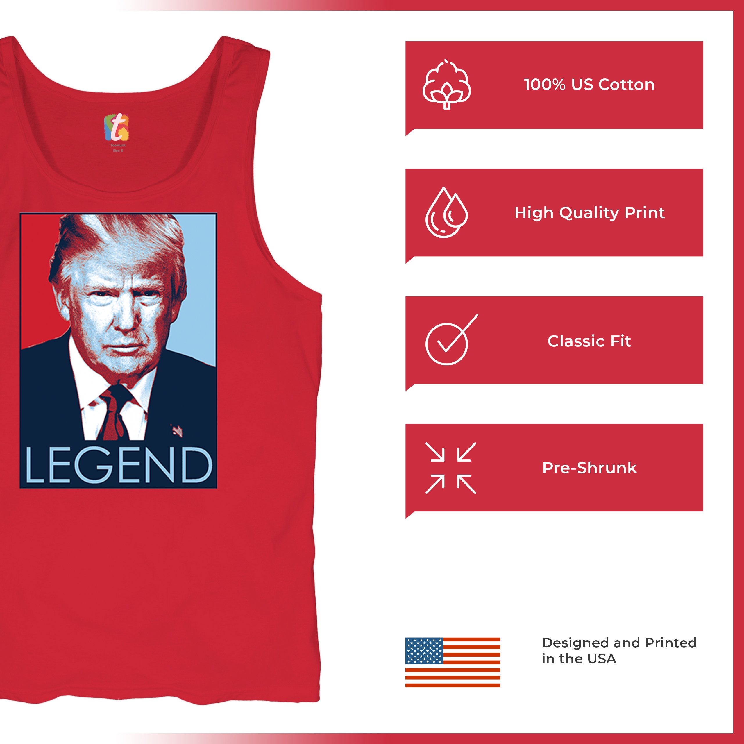Donald Trump the Legend Tank Top President MAGA Make America First Men's Top - Picture 21 of 43
