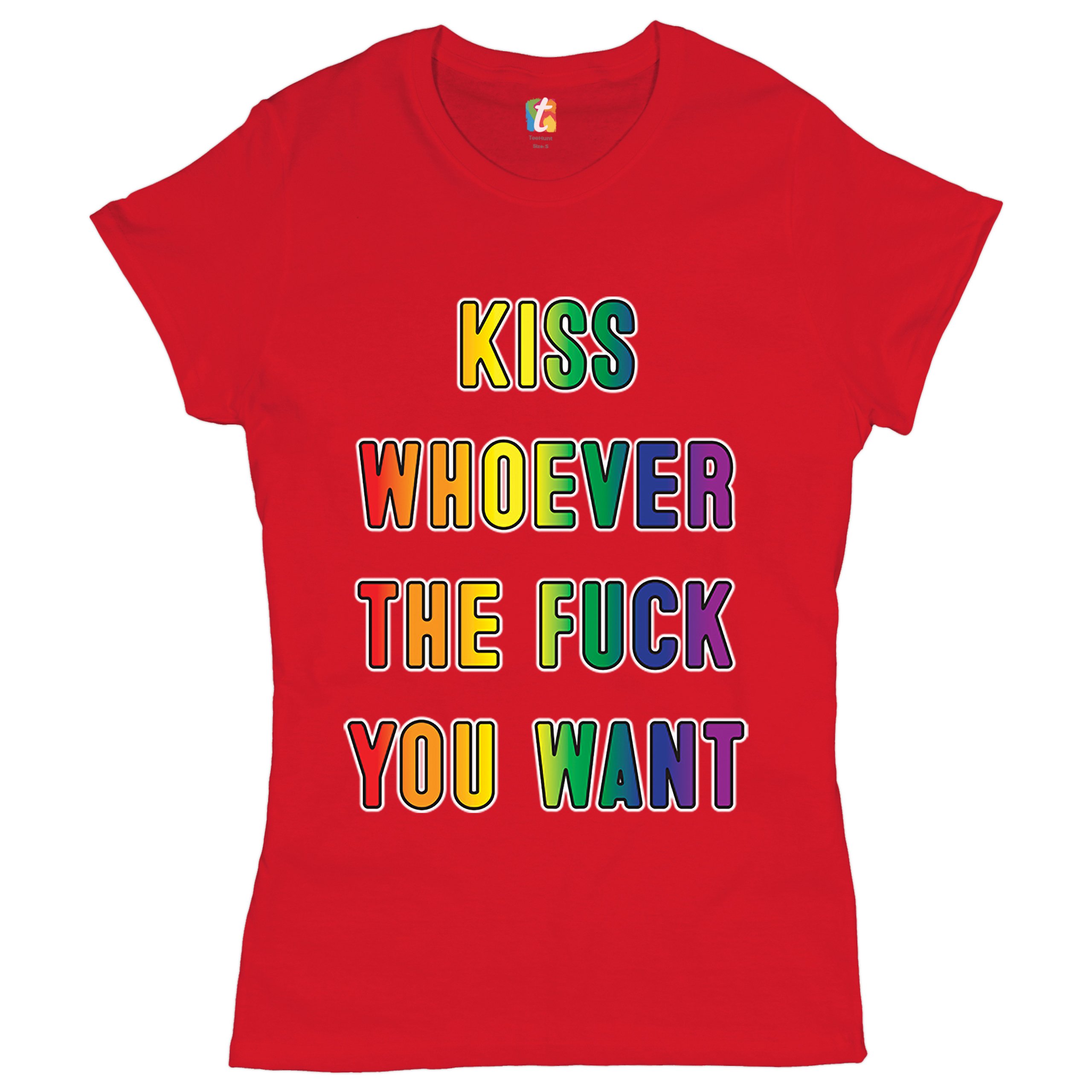 Kiss Whoever The Fk You Want T Shirt Lgbt Gay Pride Equality Womens Tee Ebay