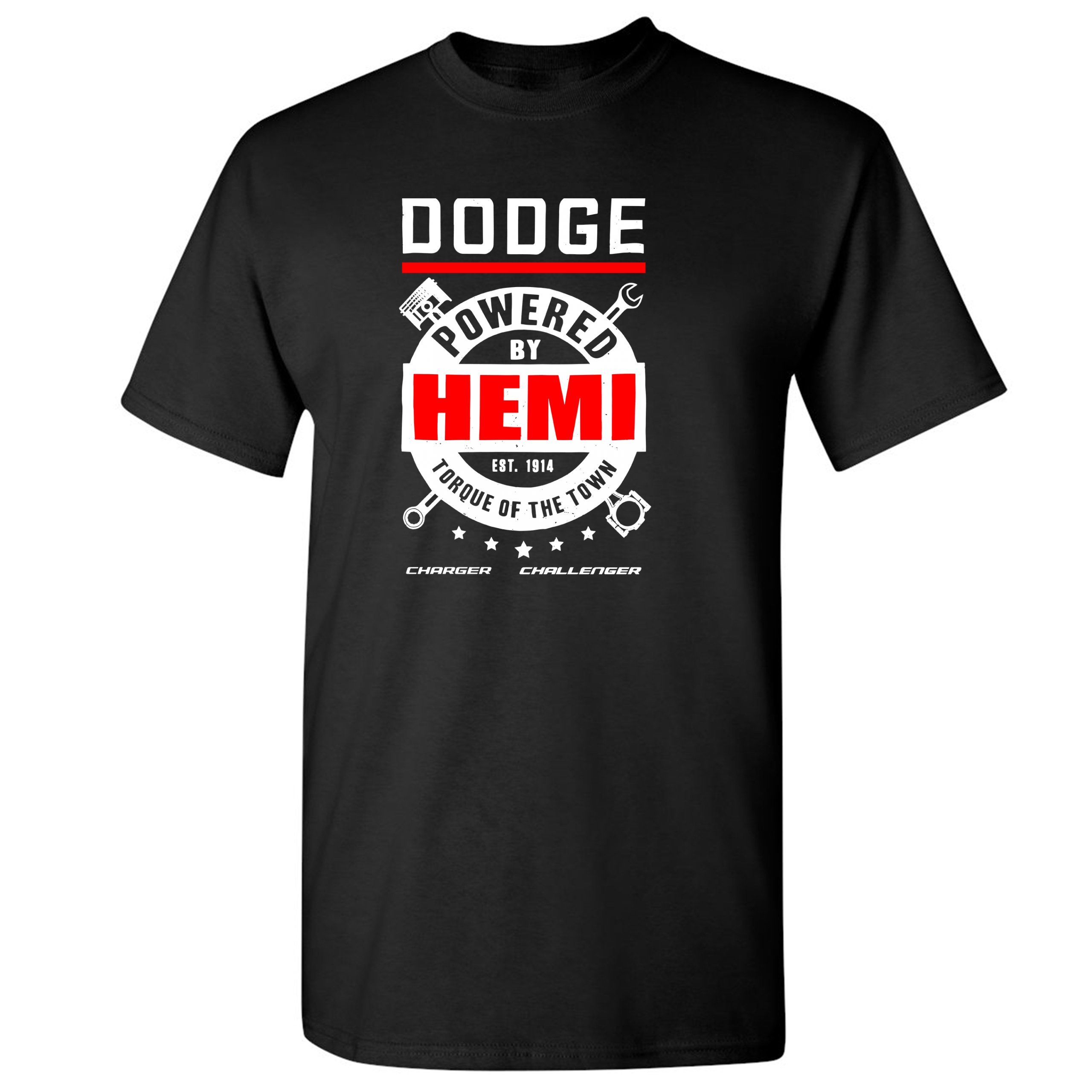 Dodge Powered by HEMI Double Sided T-Shirt  Licensed Charger Challenger 4x4