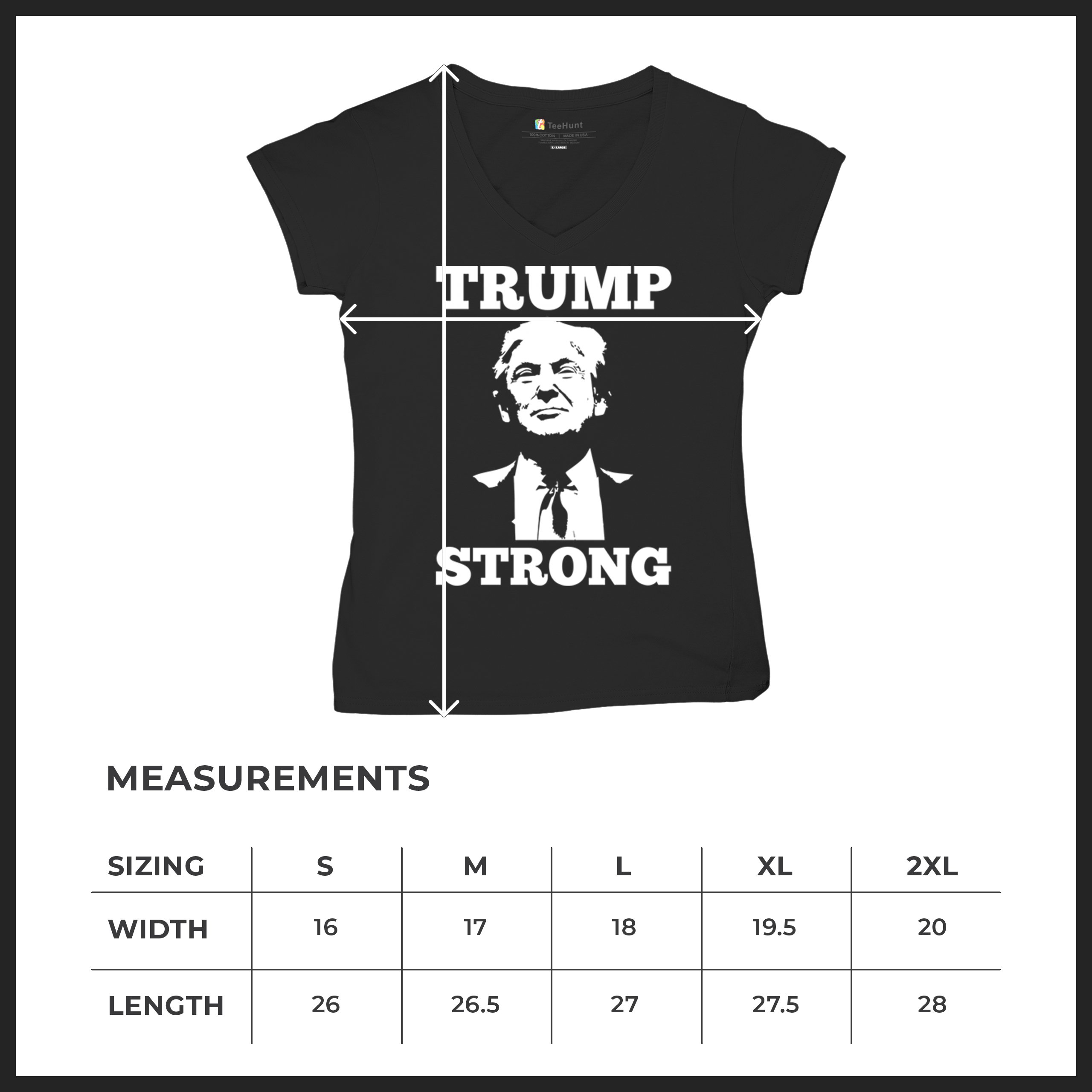Trump Strong 2024 Women's V-Neck T-shirt President MAGA America First FJB Tee - Picture 8 of 50