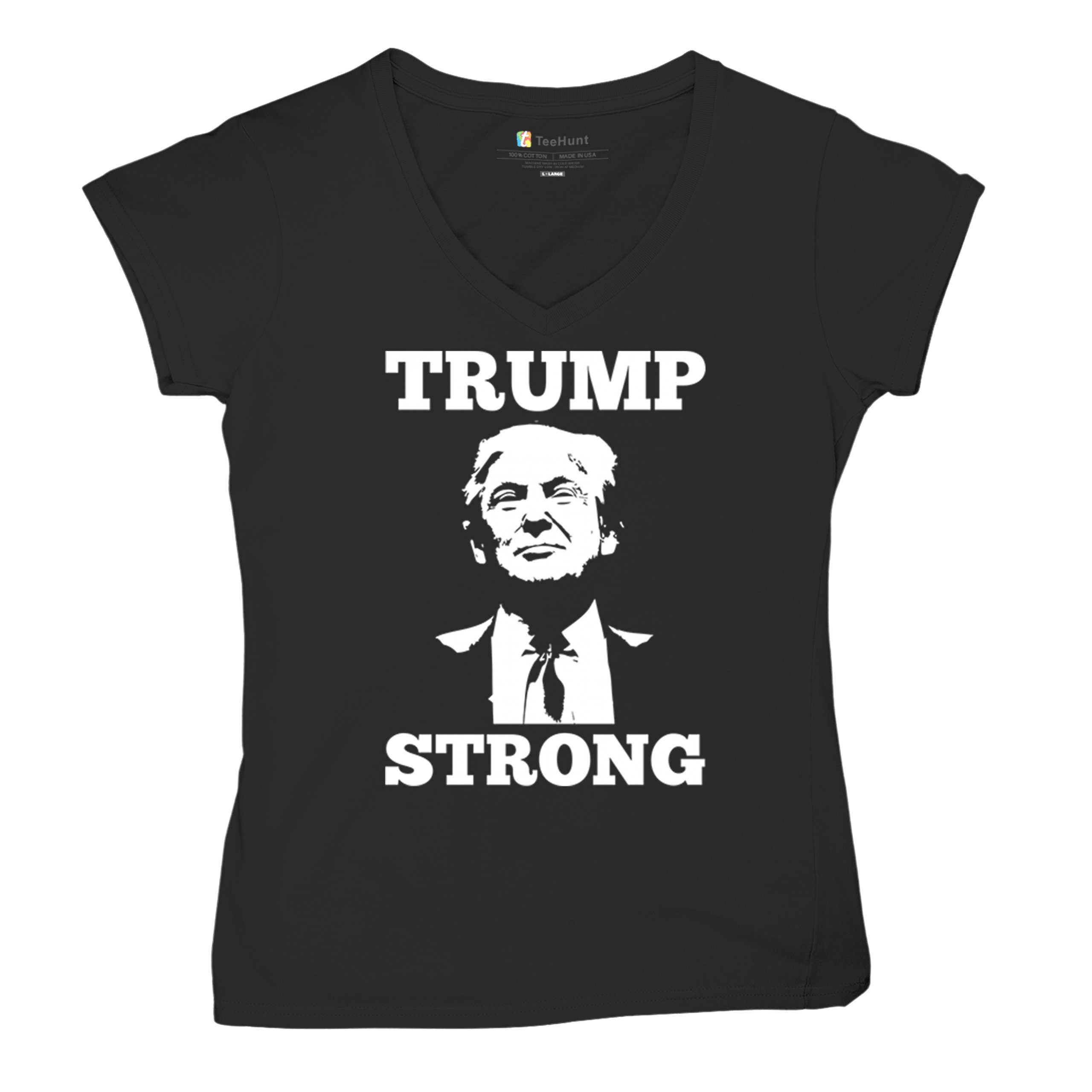 Trump Strong 2024 Women's V-Neck T-shirt President MAGA America First FJB Tee - Picture 6 of 50