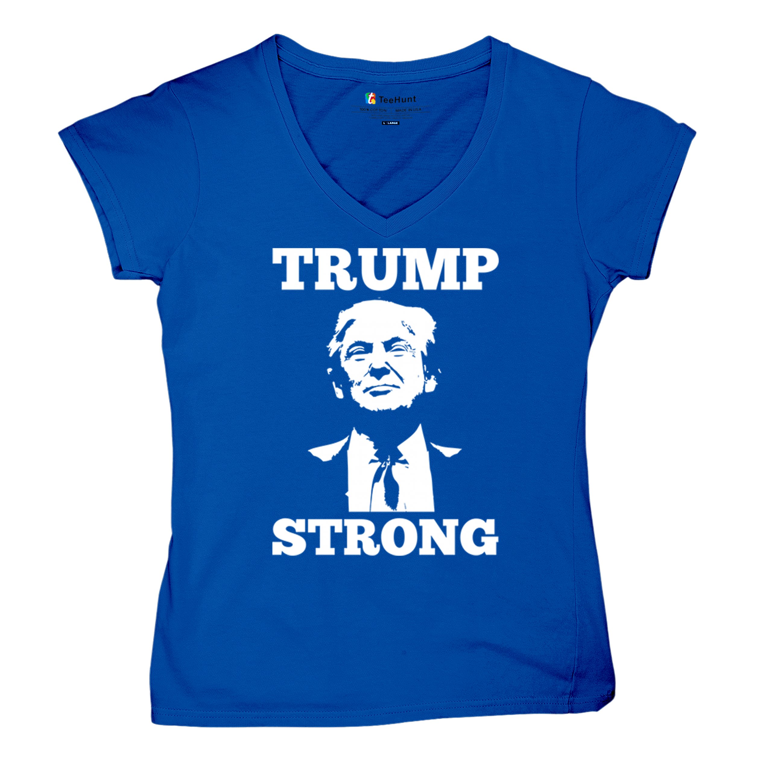 Trump Strong 2024 Women's V-Neck T-shirt President MAGA America First FJB Tee - Picture 41 of 50