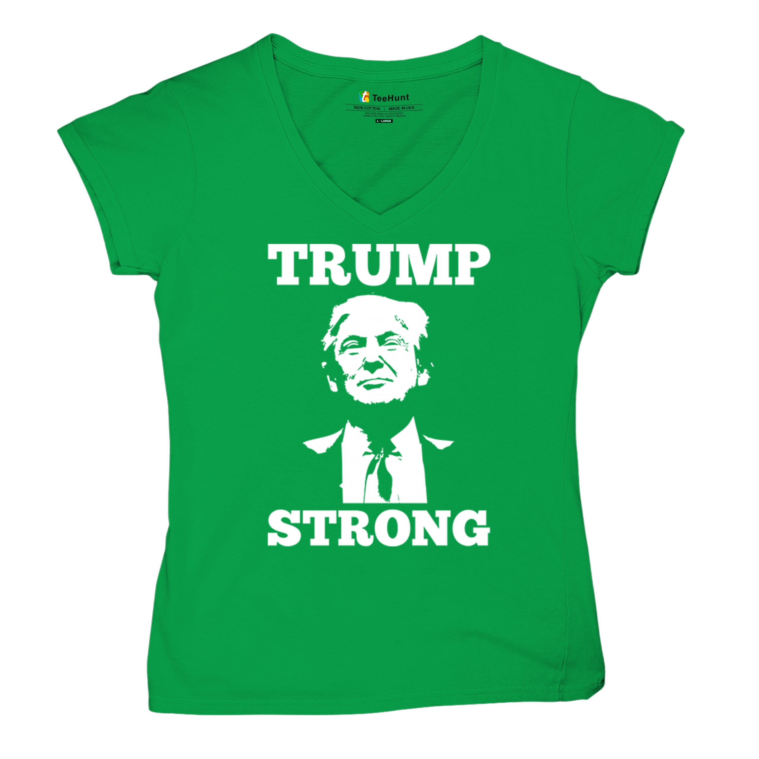 Trump Strong 2024 Women's V-Neck T-shirt President MAGA America First FJB Tee - Picture 34 of 50