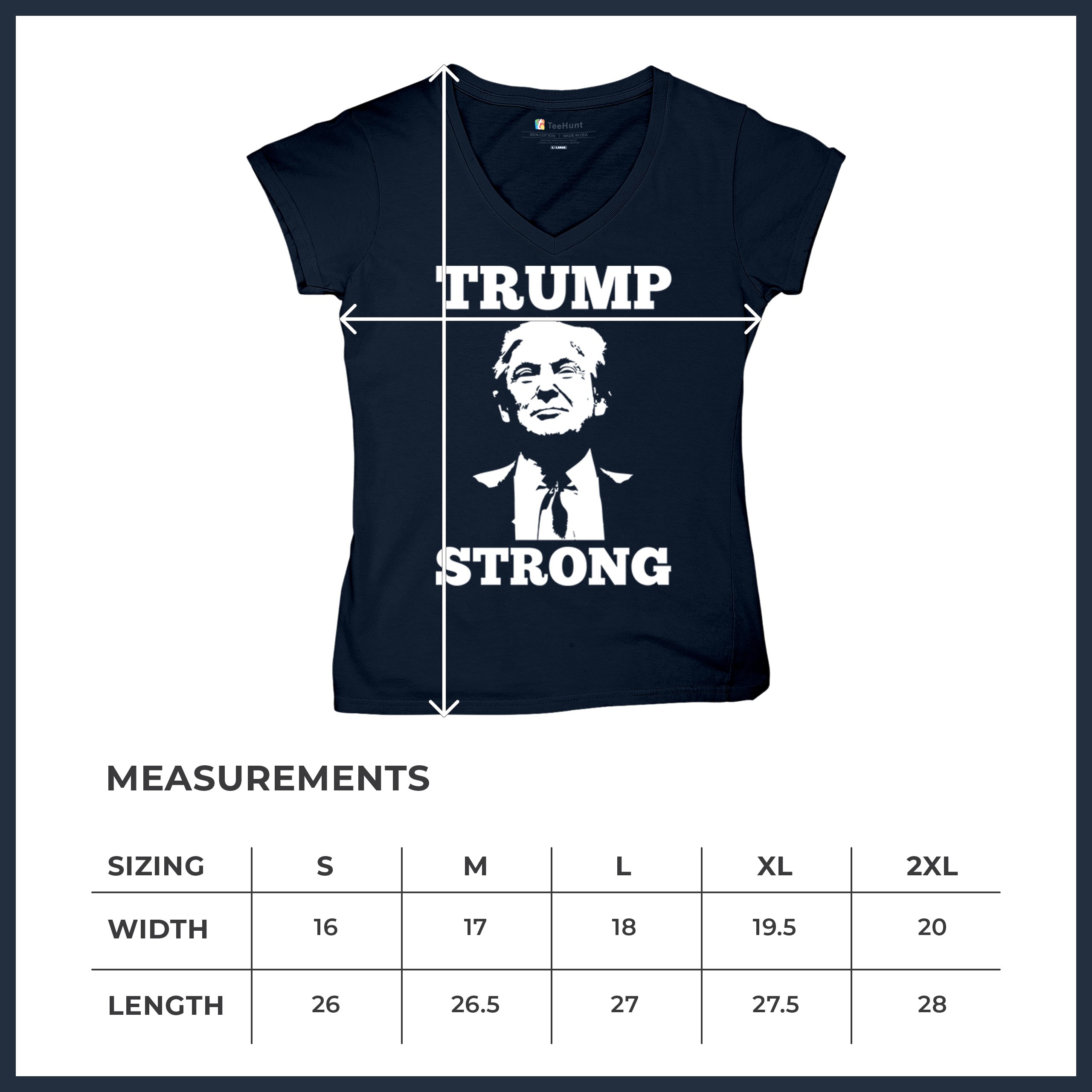 Trump Strong 2024 Women's V-Neck T-shirt President MAGA America First FJB Tee - Picture 29 of 50