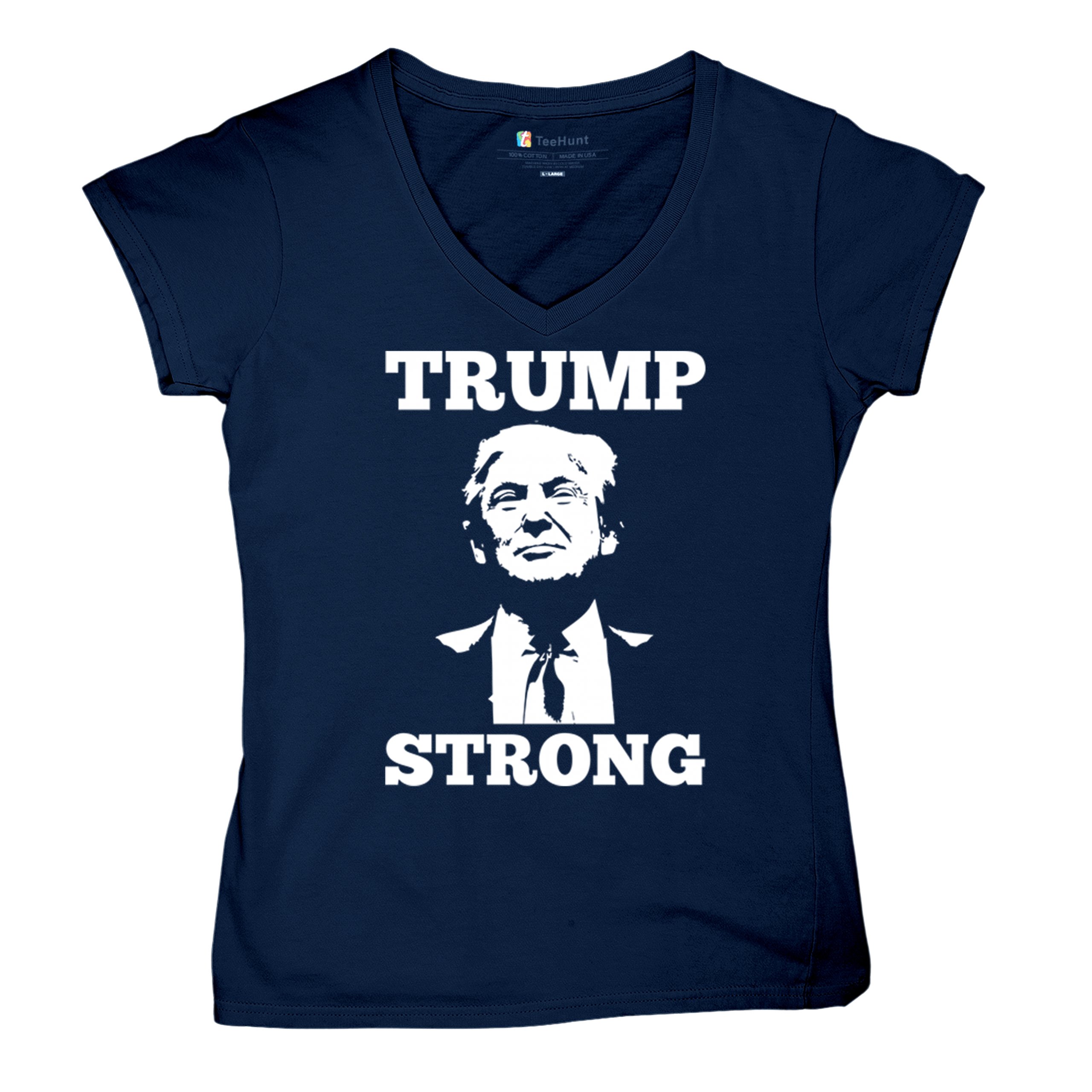 Trump Strong 2024 Women's V-Neck T-shirt President MAGA America First FJB Tee - Picture 27 of 50