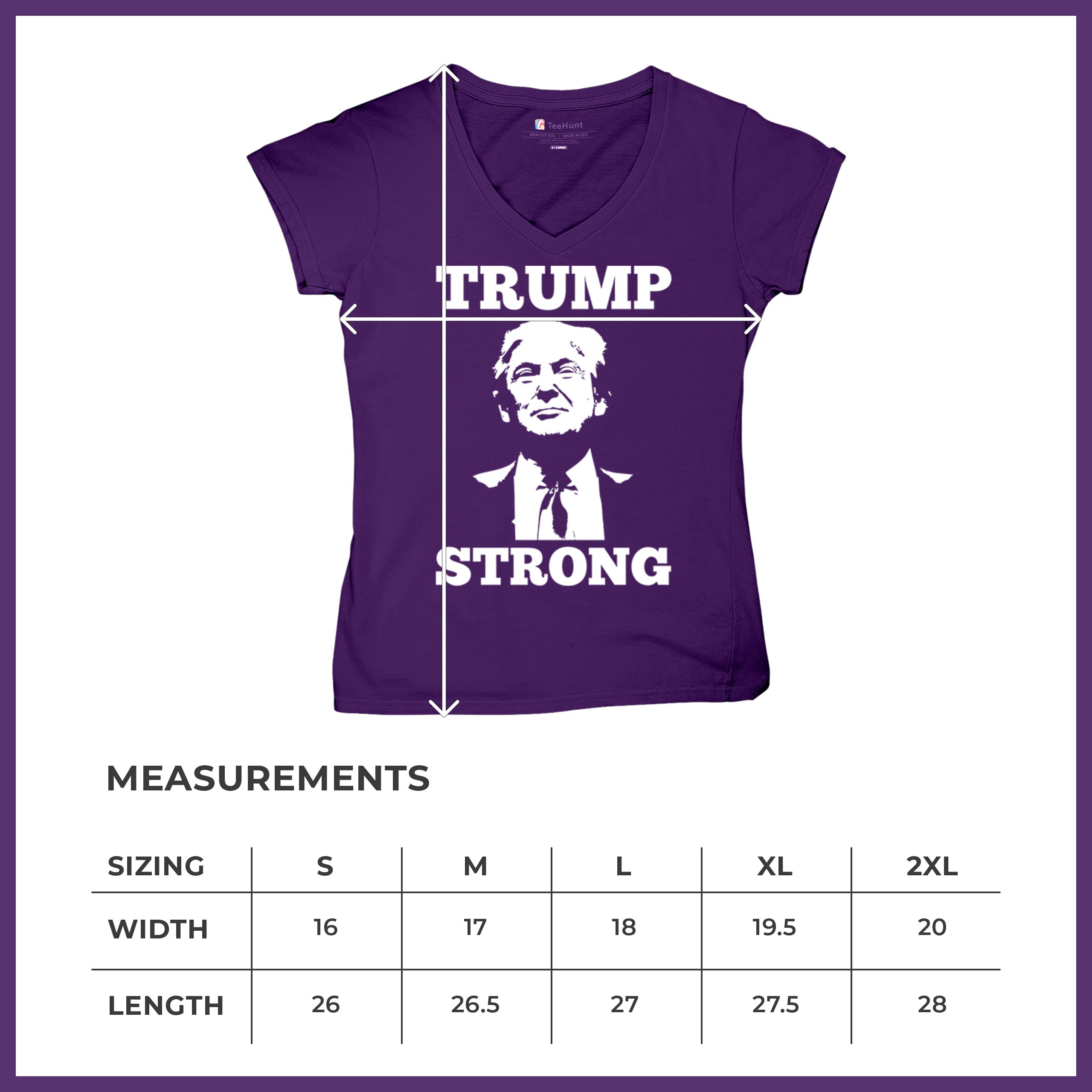 Trump Strong 2024 Women's V-Neck T-shirt President MAGA America First FJB Tee - Picture 15 of 50