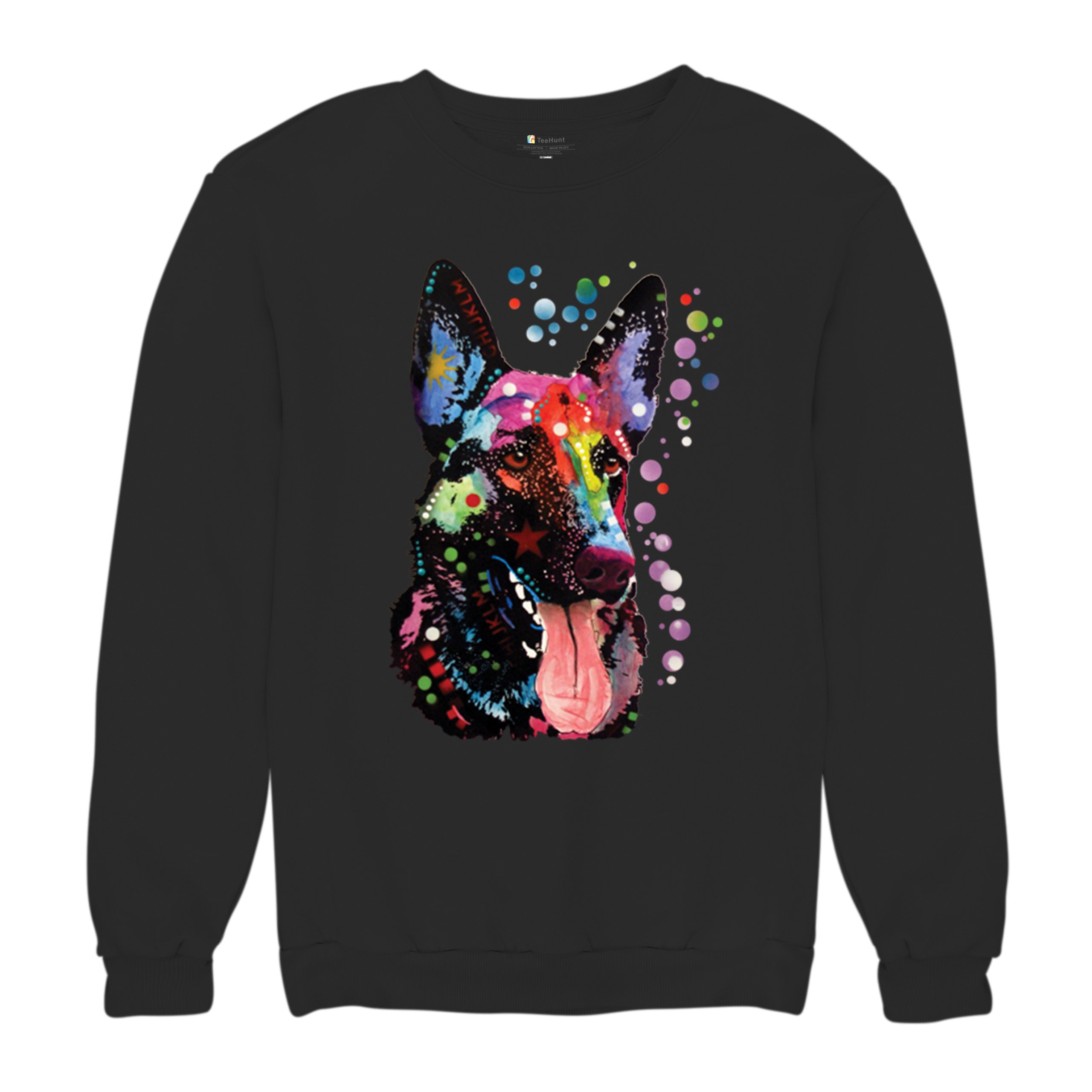 Dean Russo German Shepherd Sweatshirt Colorful Dog Best Friend Crewneck