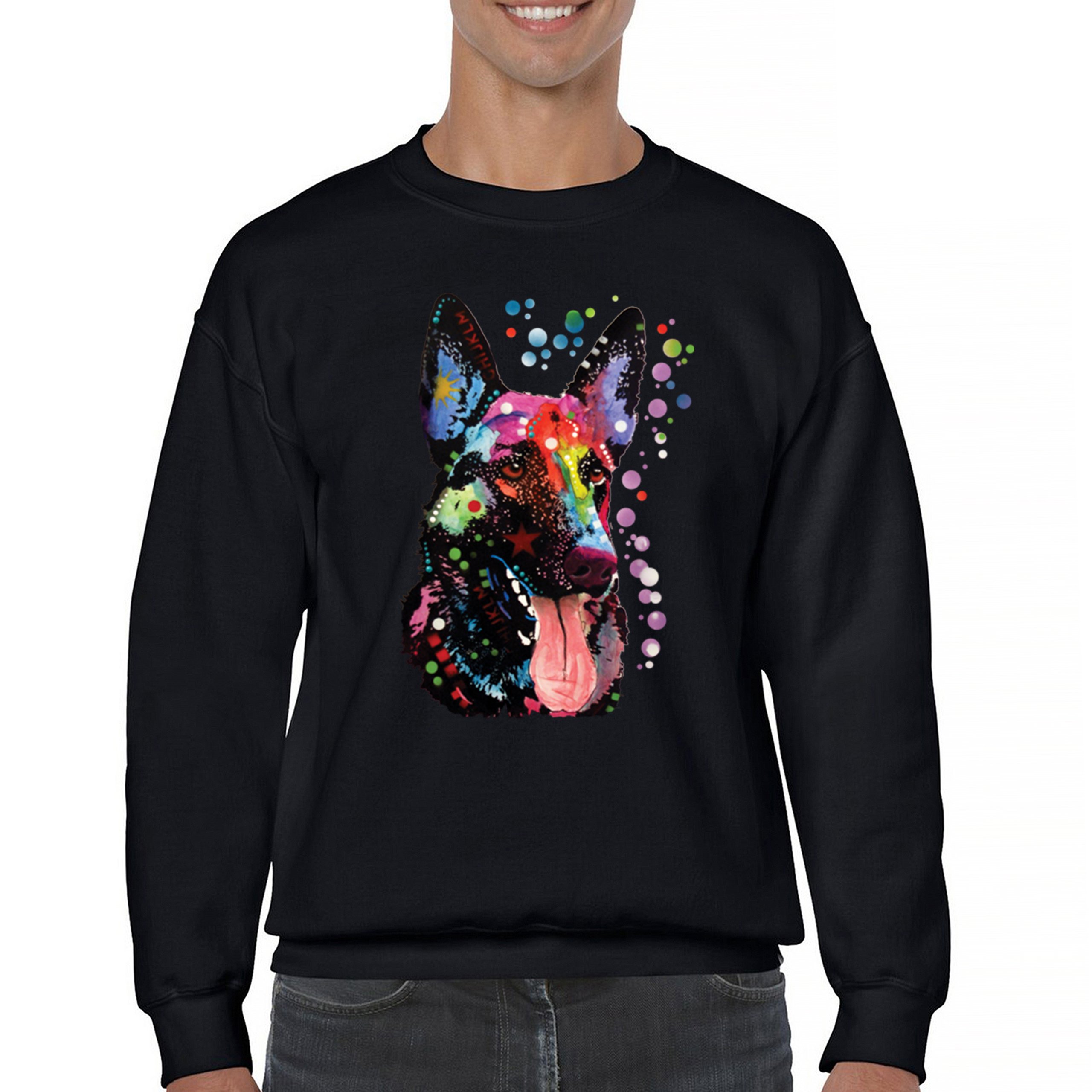 Dean Russo German Shepherd Sweatshirt Colorful Dog Best Friend Crewneck