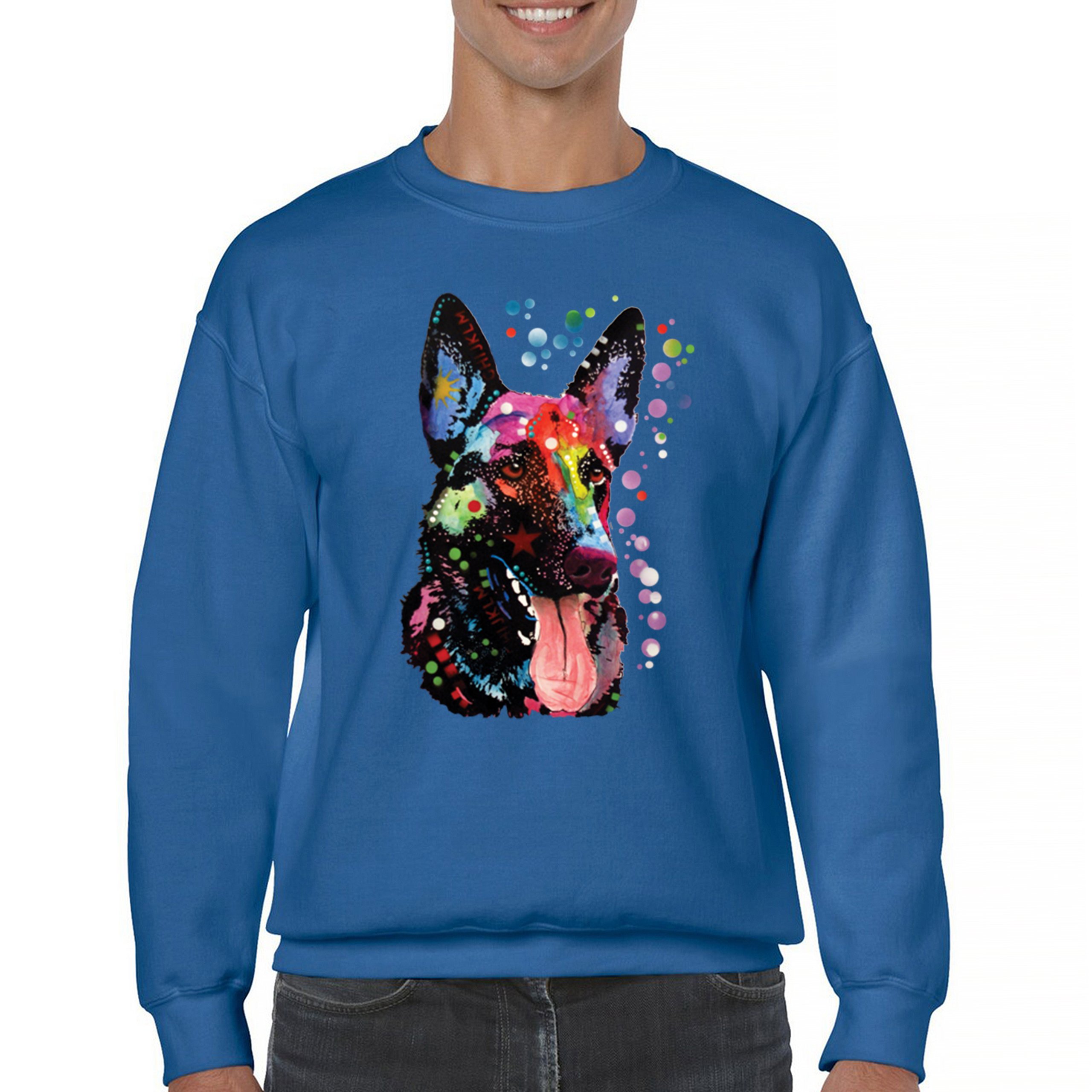 Dean Russo German Shepherd Sweatshirt Colorful Dog Best Friend Crewneck