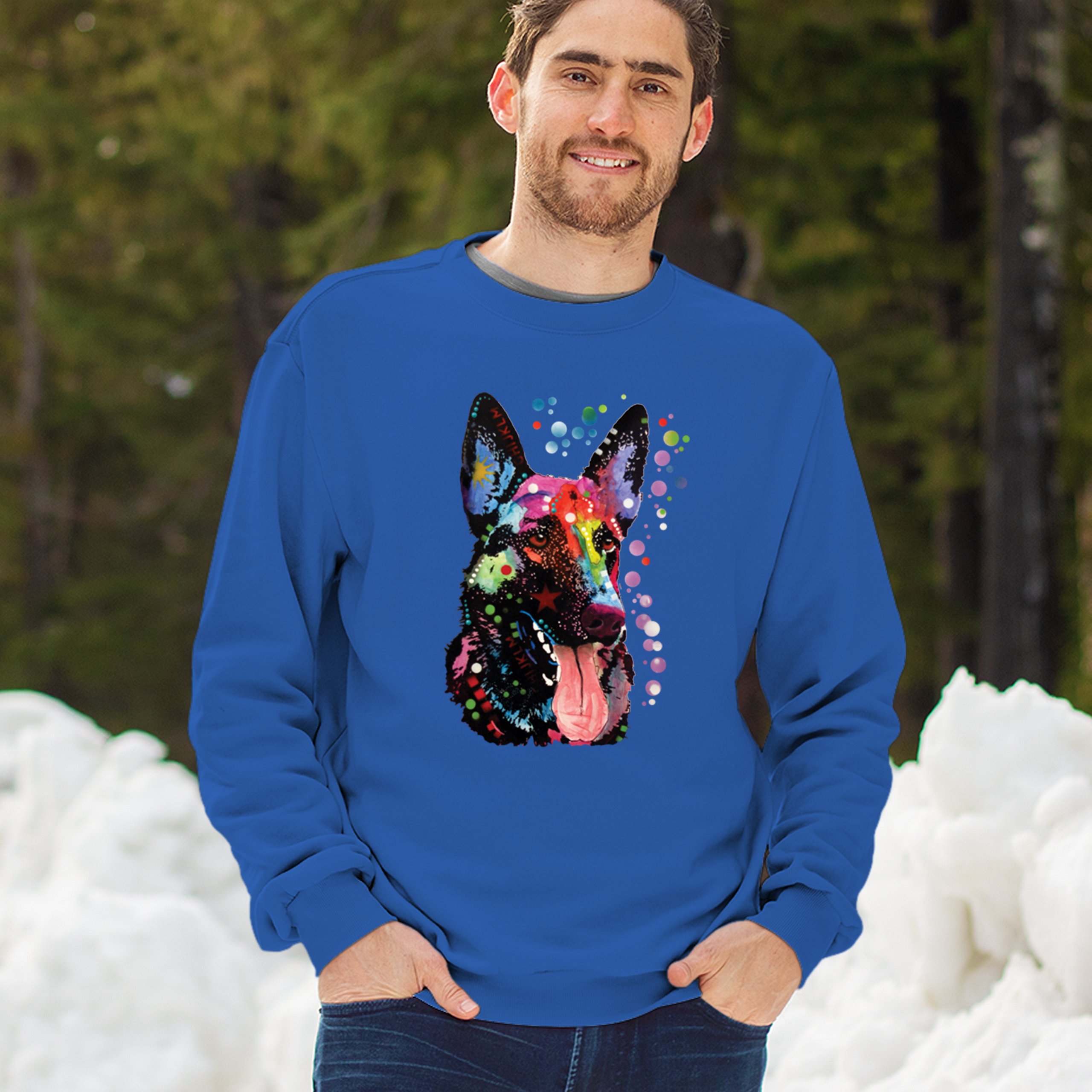 Dean Russo German Shepherd Sweatshirt Colorful Dog Best Friend Crewneck