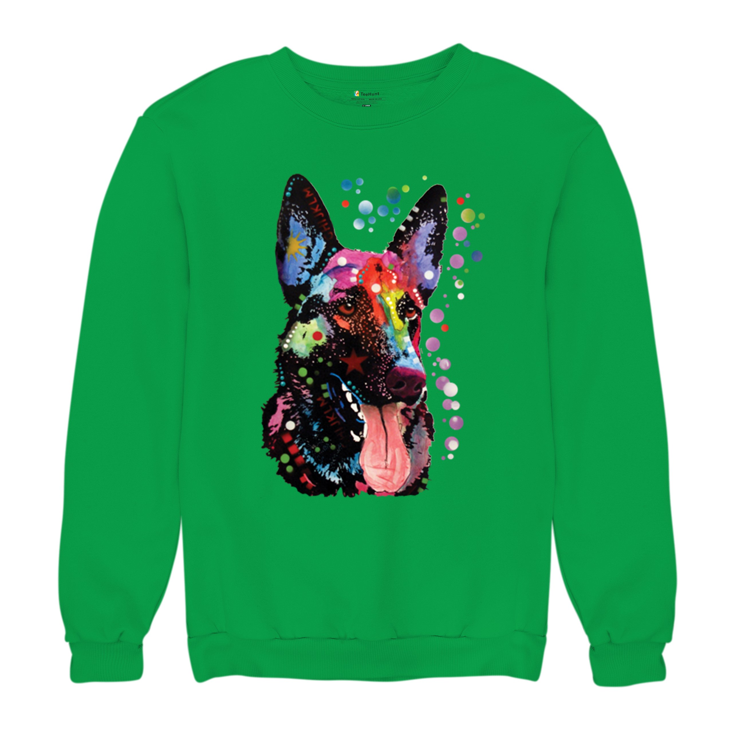 Dean Russo German Shepherd Sweatshirt Colorful Dog Best Friend Crewneck