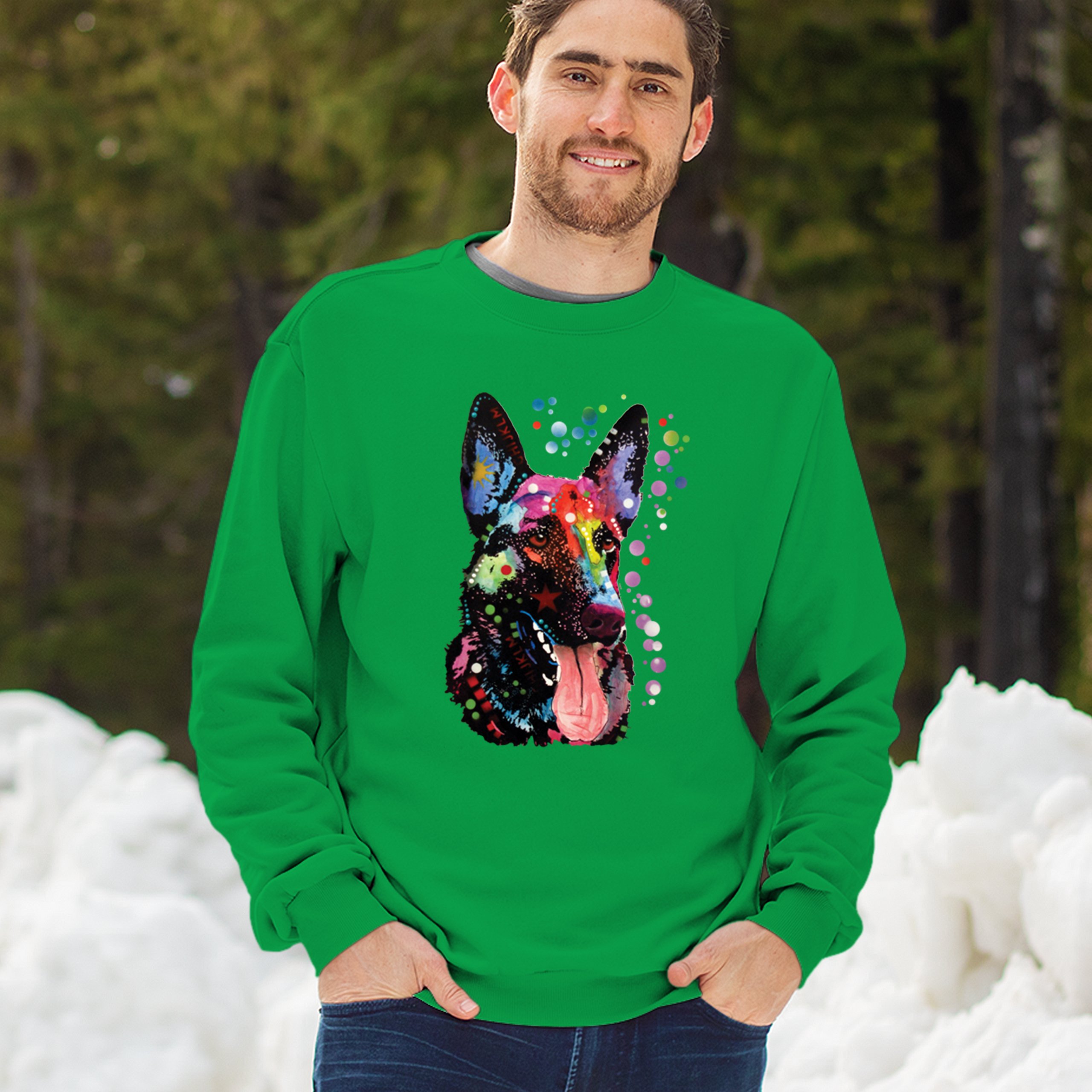 Dean Russo German Shepherd Sweatshirt Colorful Dog Best Friend Crewneck