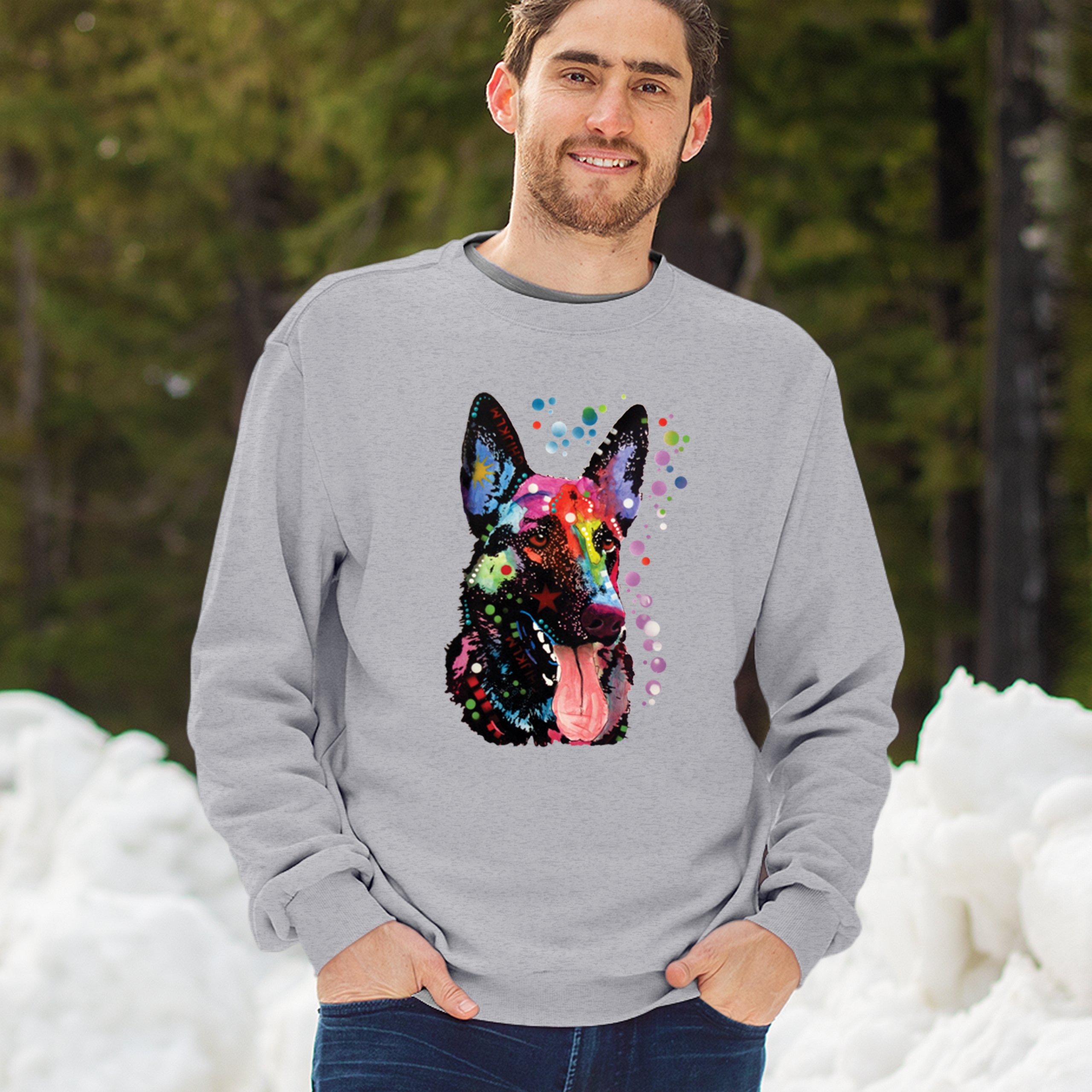 Dean Russo German Shepherd Sweatshirt Colorful Dog Best Friend Crewneck