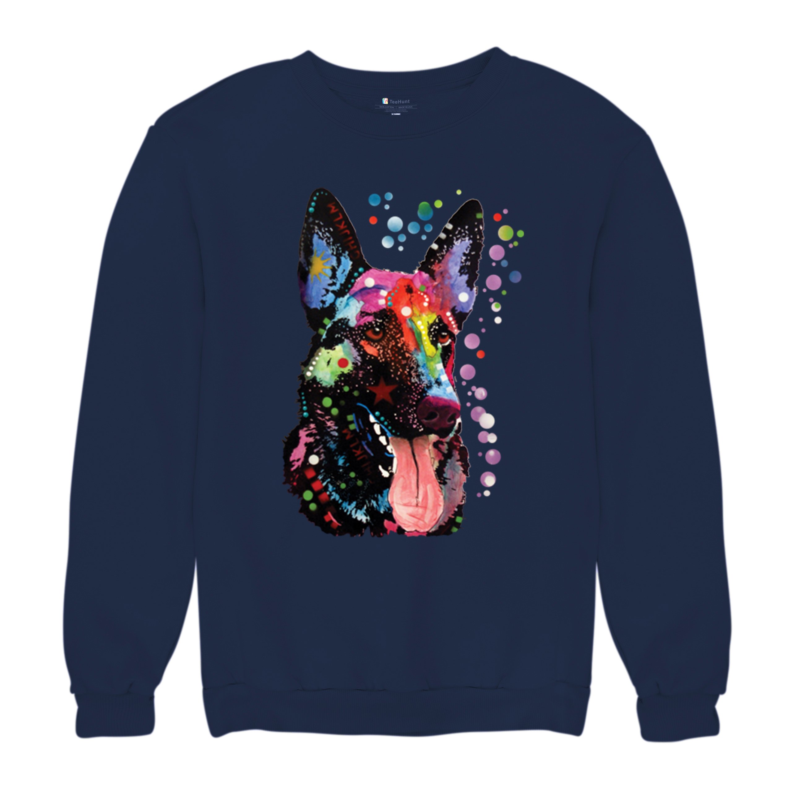 Dean Russo German Shepherd Sweatshirt Colorful Dog Best Friend Crewneck