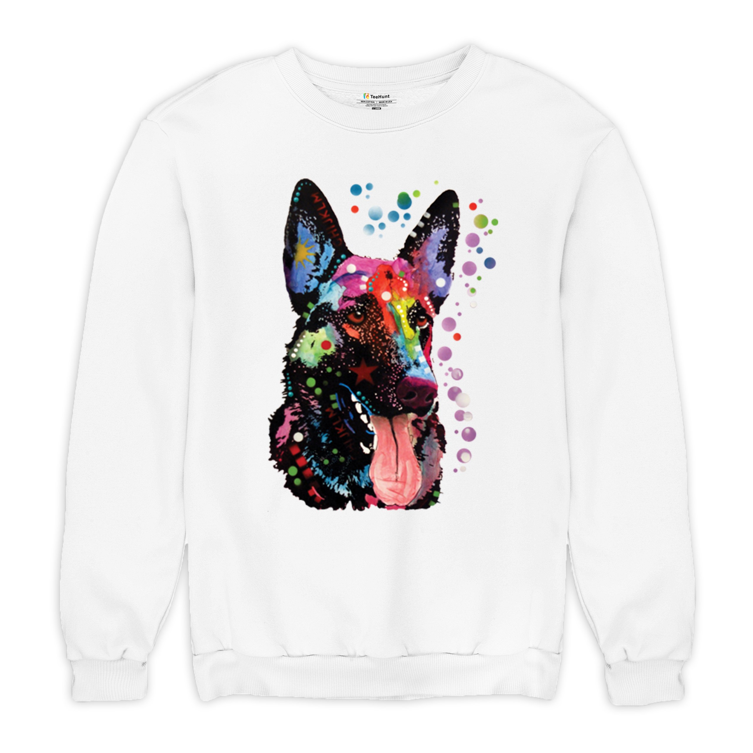 Dean Russo German Shepherd Sweatshirt Colorful Dog Best Friend Crewneck