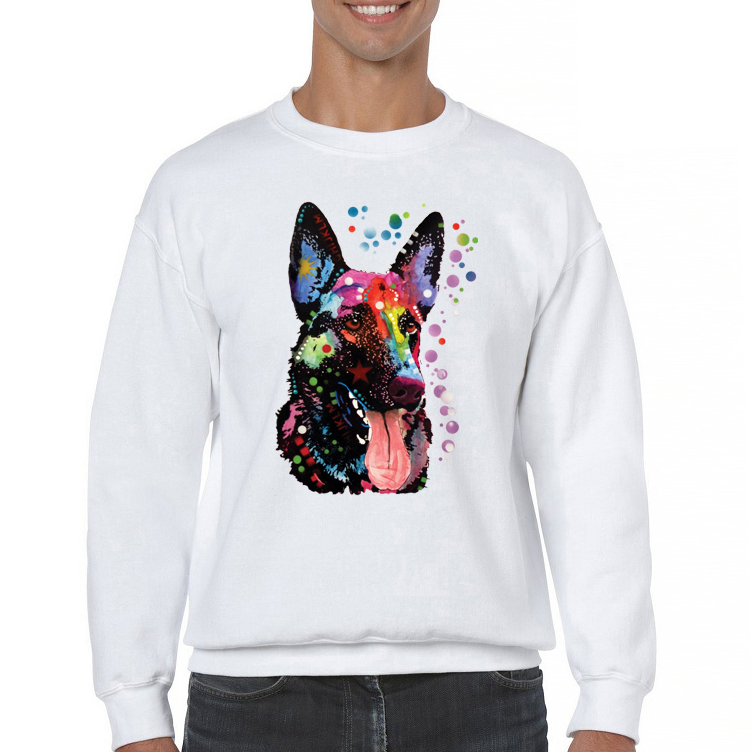 Dean Russo German Shepherd Sweatshirt Colorful Dog Best Friend Crewneck