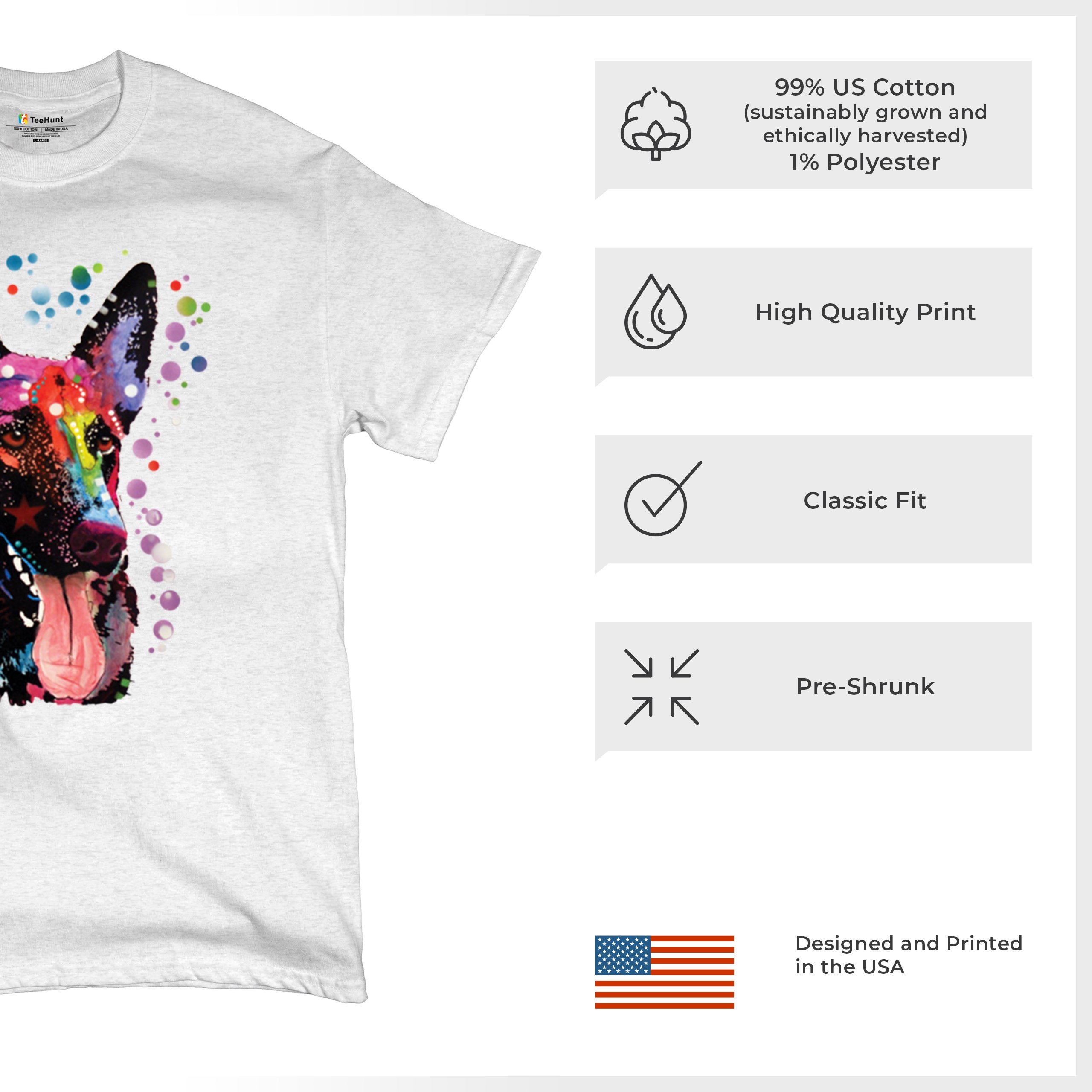 Dean Russo Deutscher Schäferhund T-Shirt Bunt Hund Beste Freundin Herren Tee - Bild 70 von 113