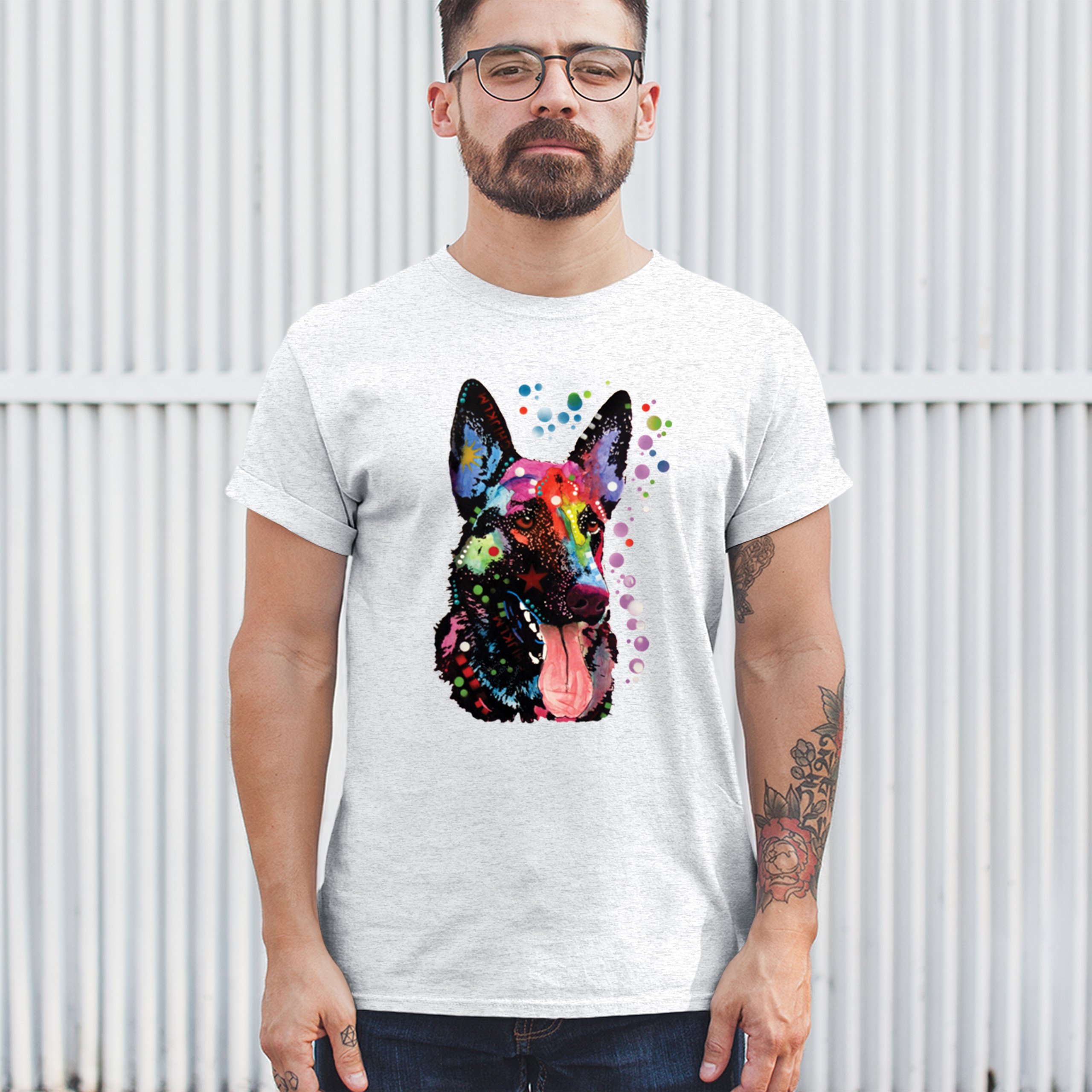 Dean Russo Deutscher Schäferhund T-Shirt Bunt Hund Beste Freundin Herren Tee - Bild 68 von 113