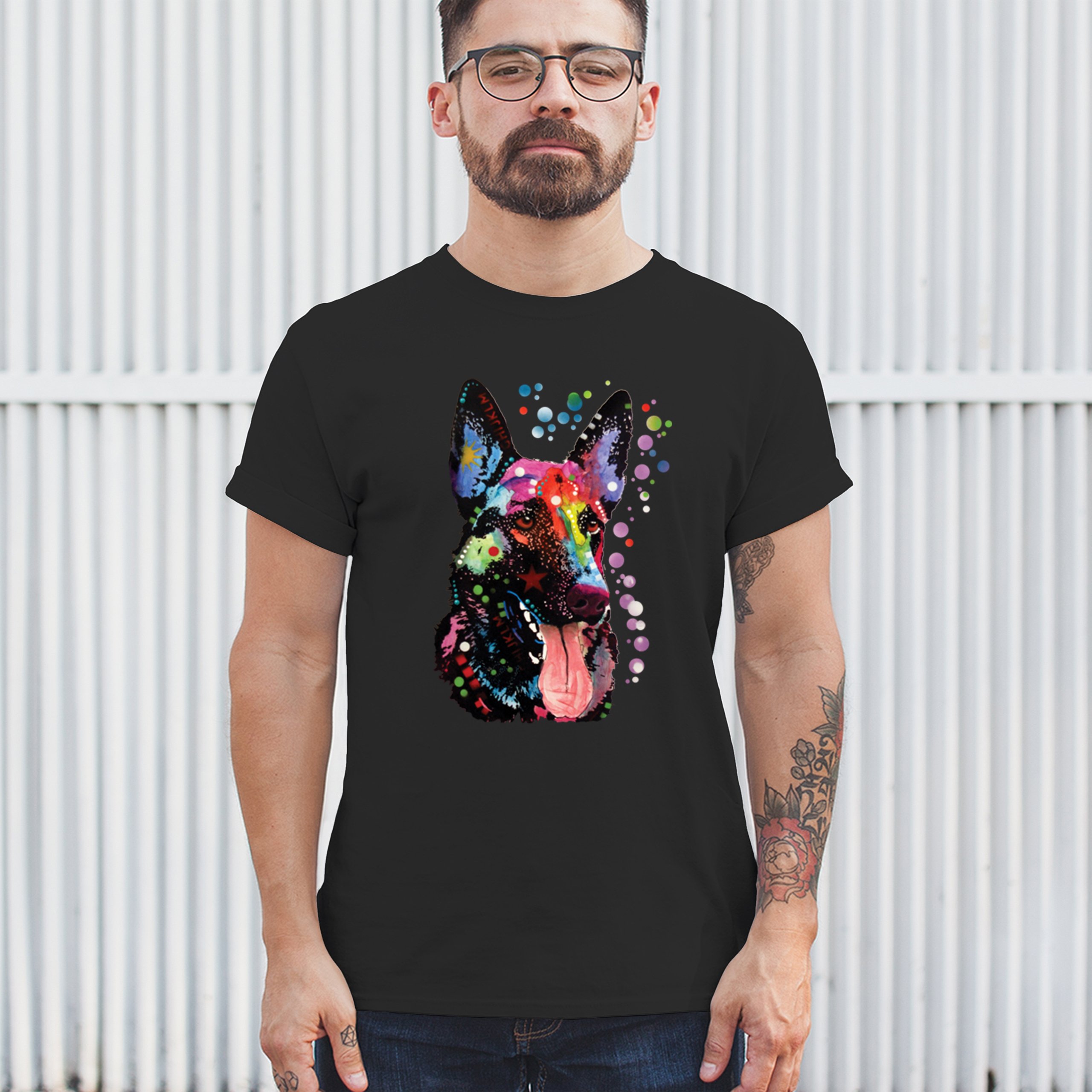 Dean Russo Deutscher Schäferhund T-Shirt Bunt Hund Beste Freundin Herren Tee - Bild 5 von 113