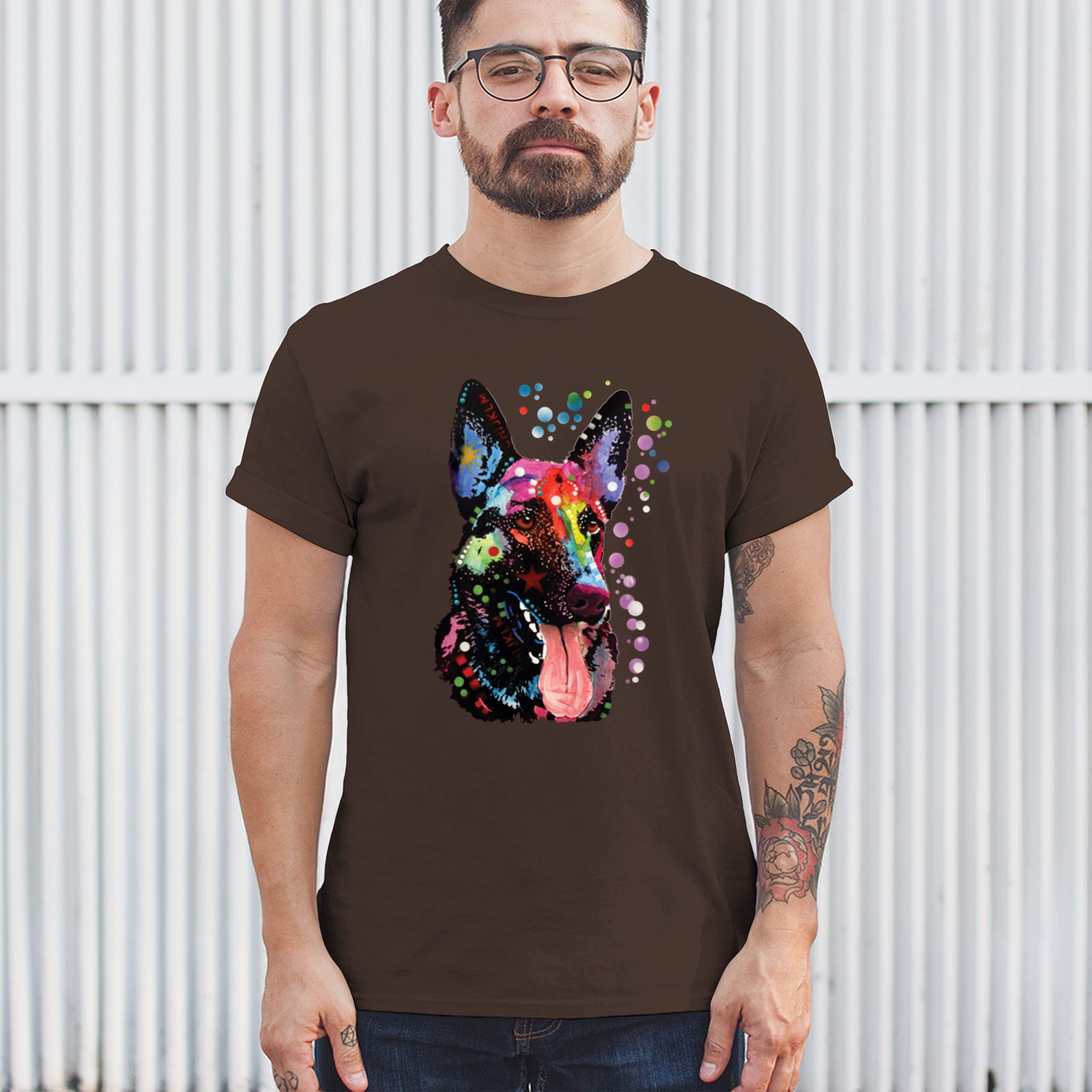 Dean Russo Deutscher Schäferhund T-Shirt Bunt Hund Beste Freundin Herren Tee - Bild 75 von 113