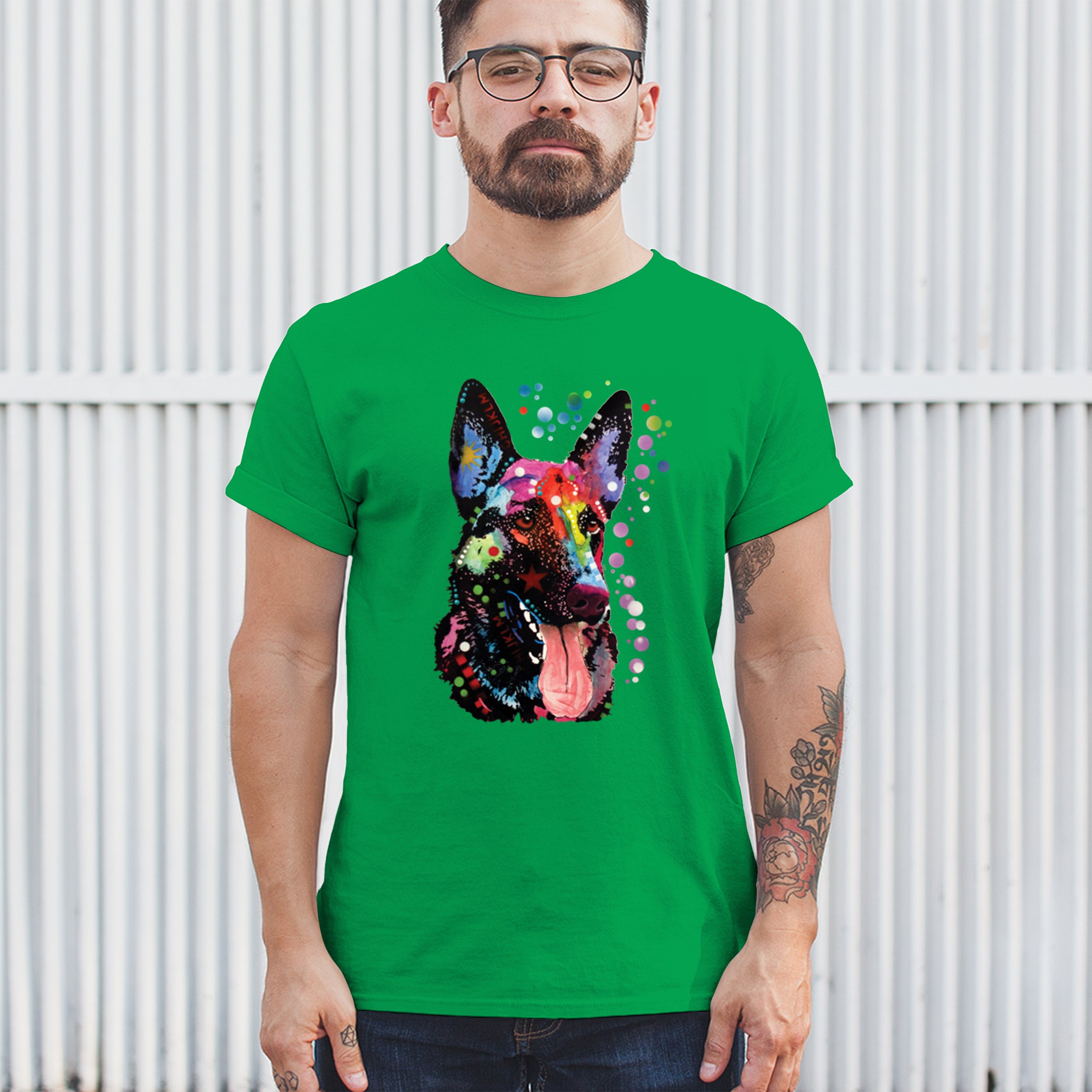 Dean Russo Deutscher Schäferhund T-Shirt Bunt Hund Beste Freundin Herren Tee - Bild 61 von 113