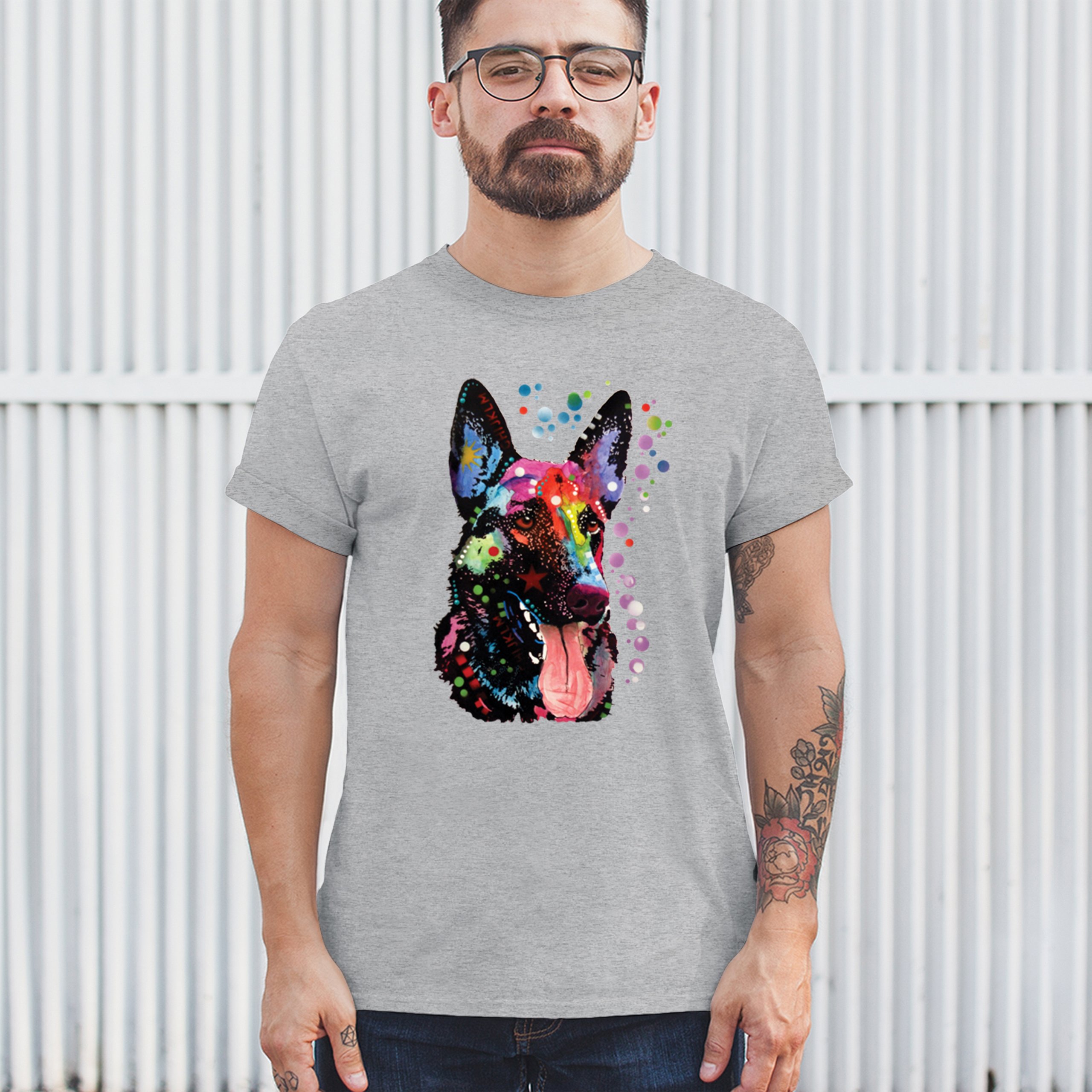 Dean Russo Deutscher Schäferhund T-Shirt Bunt Hund Beste Freundin Herren Tee - Bild 12 von 113