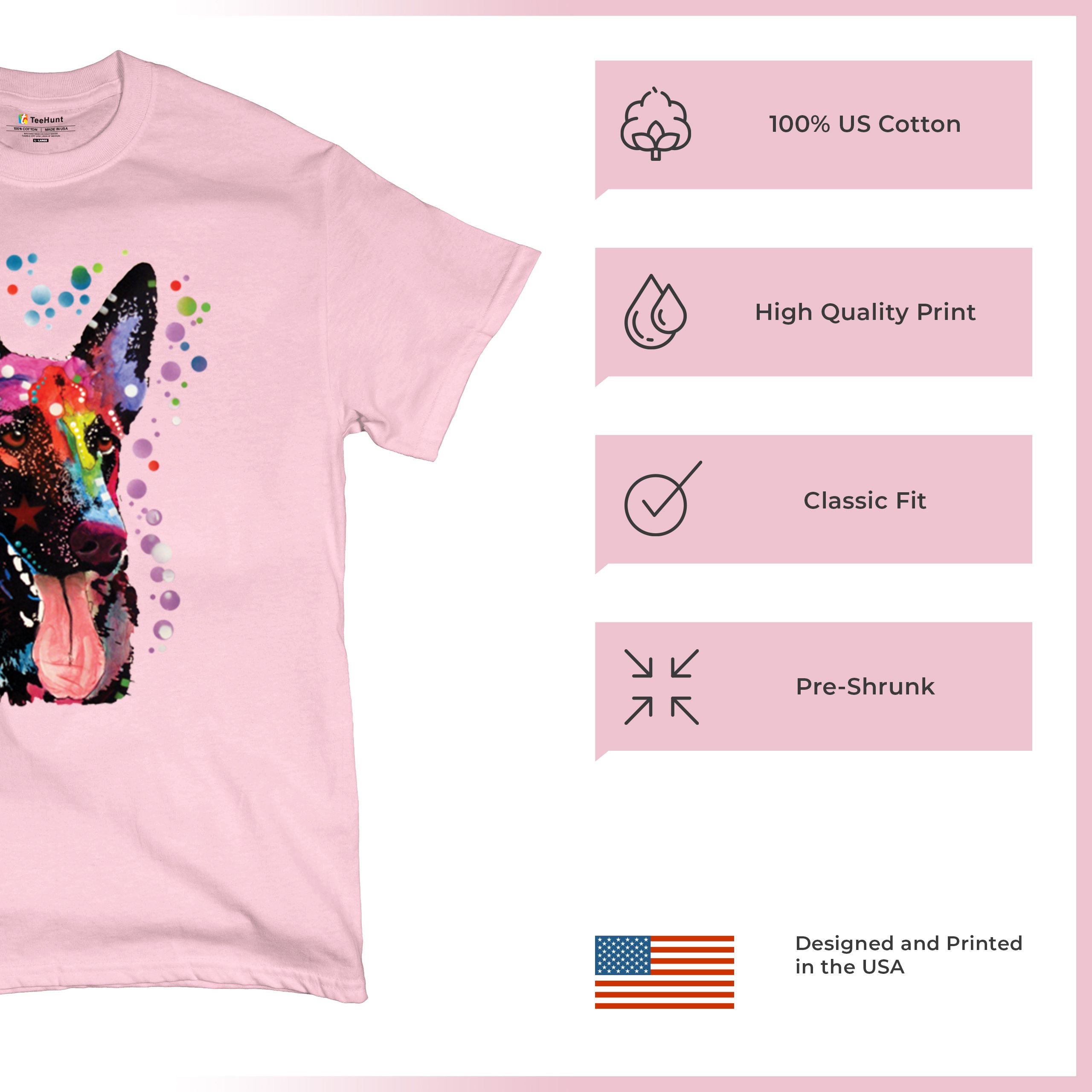 Dean Russo Deutscher Schäferhund T-Shirt Bunt Hund Beste Freundin Herren Tee - Bild 91 von 113