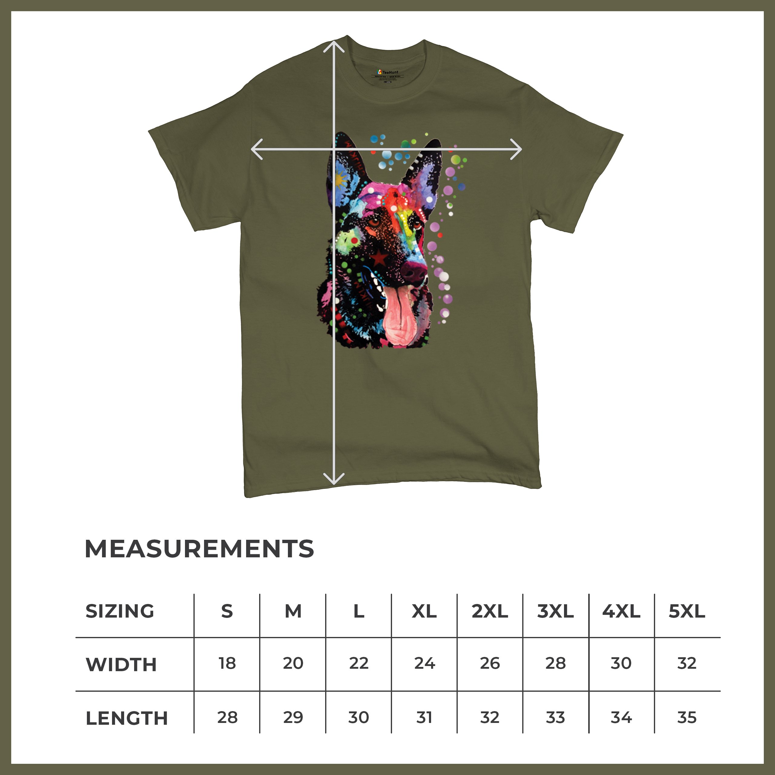 Dean Russo Deutscher Schäferhund T-Shirt Bunt Hund Beste Freundin Herren Tee - Bild 99 von 113