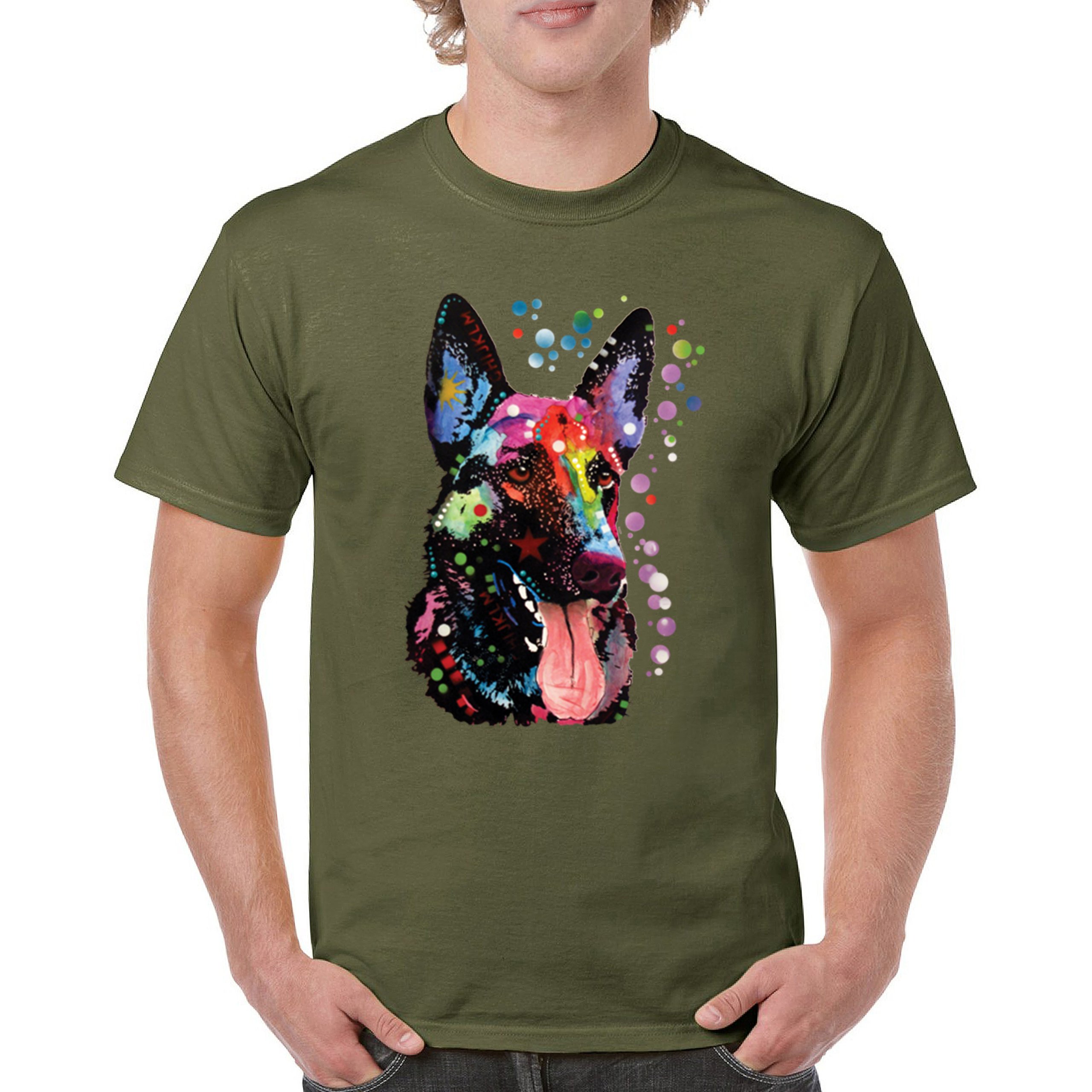 Dean Russo Deutscher Schäferhund T-Shirt Bunt Hund Beste Freundin Herren Tee - Bild 93 von 113