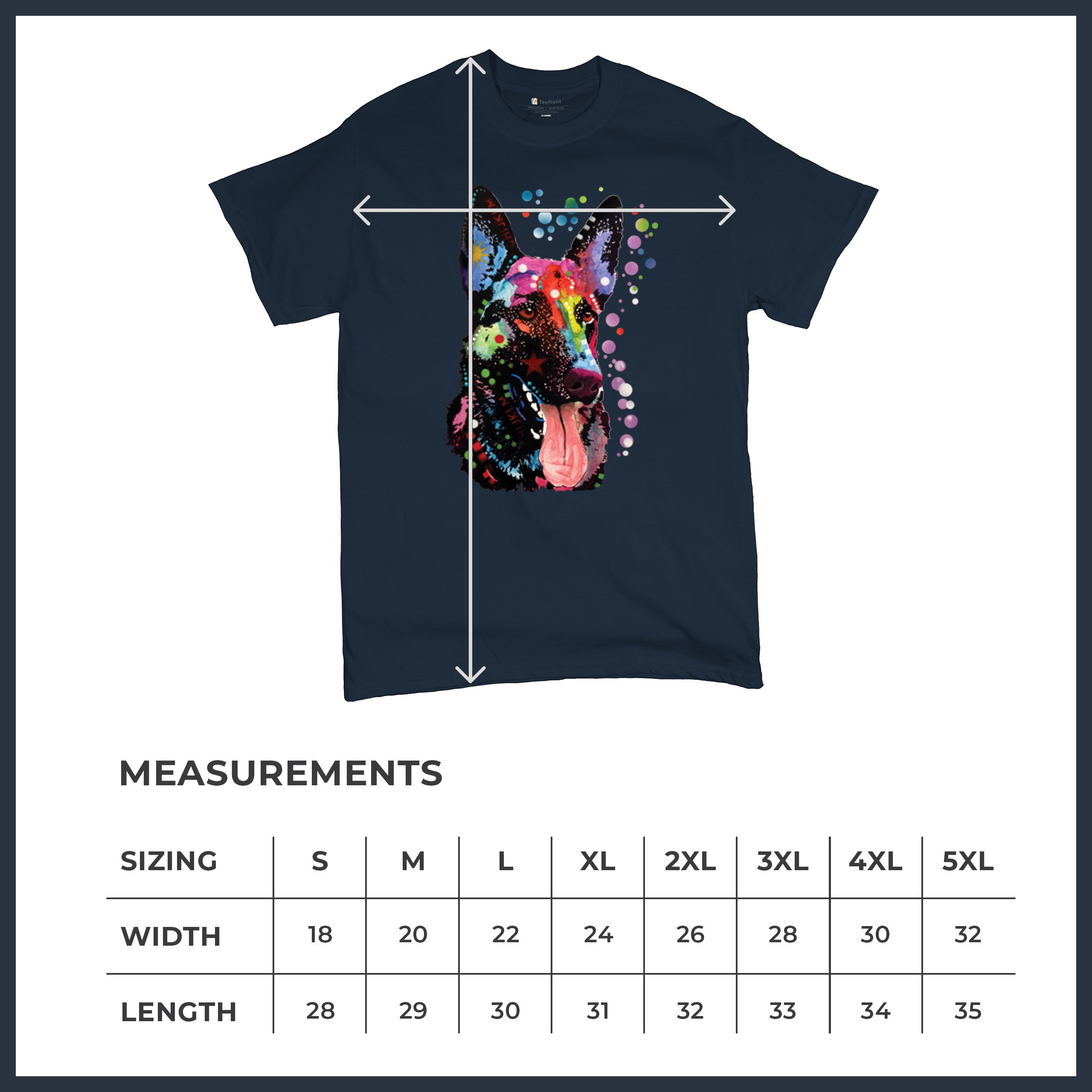 Dean Russo Deutscher Schäferhund T-Shirt Bunt Hund Beste Freundin Herren Tee - Bild 57 von 113