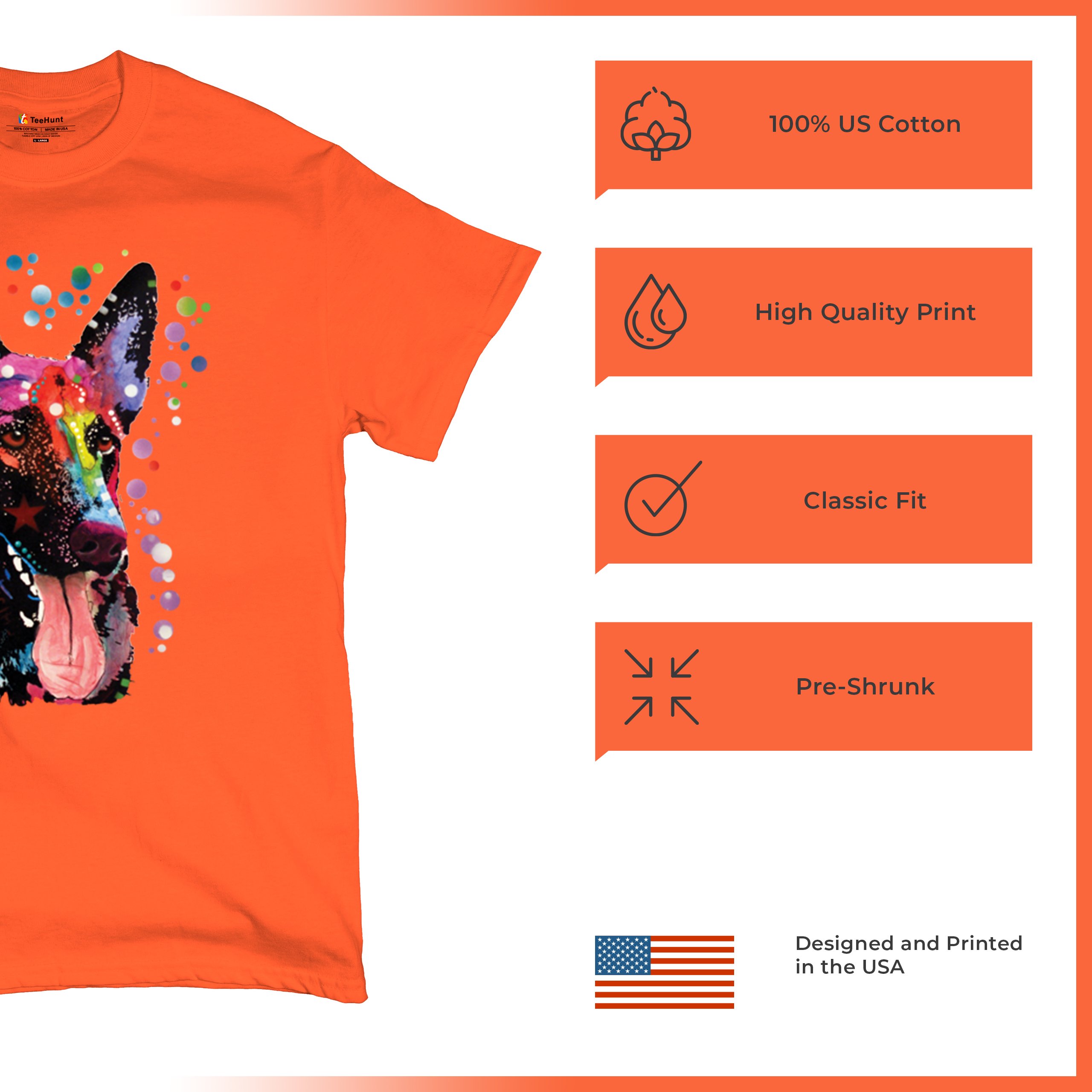 Dean Russo Deutscher Schäferhund T-Shirt Bunt Hund Beste Freundin Herren Tee - Bild 21 von 113