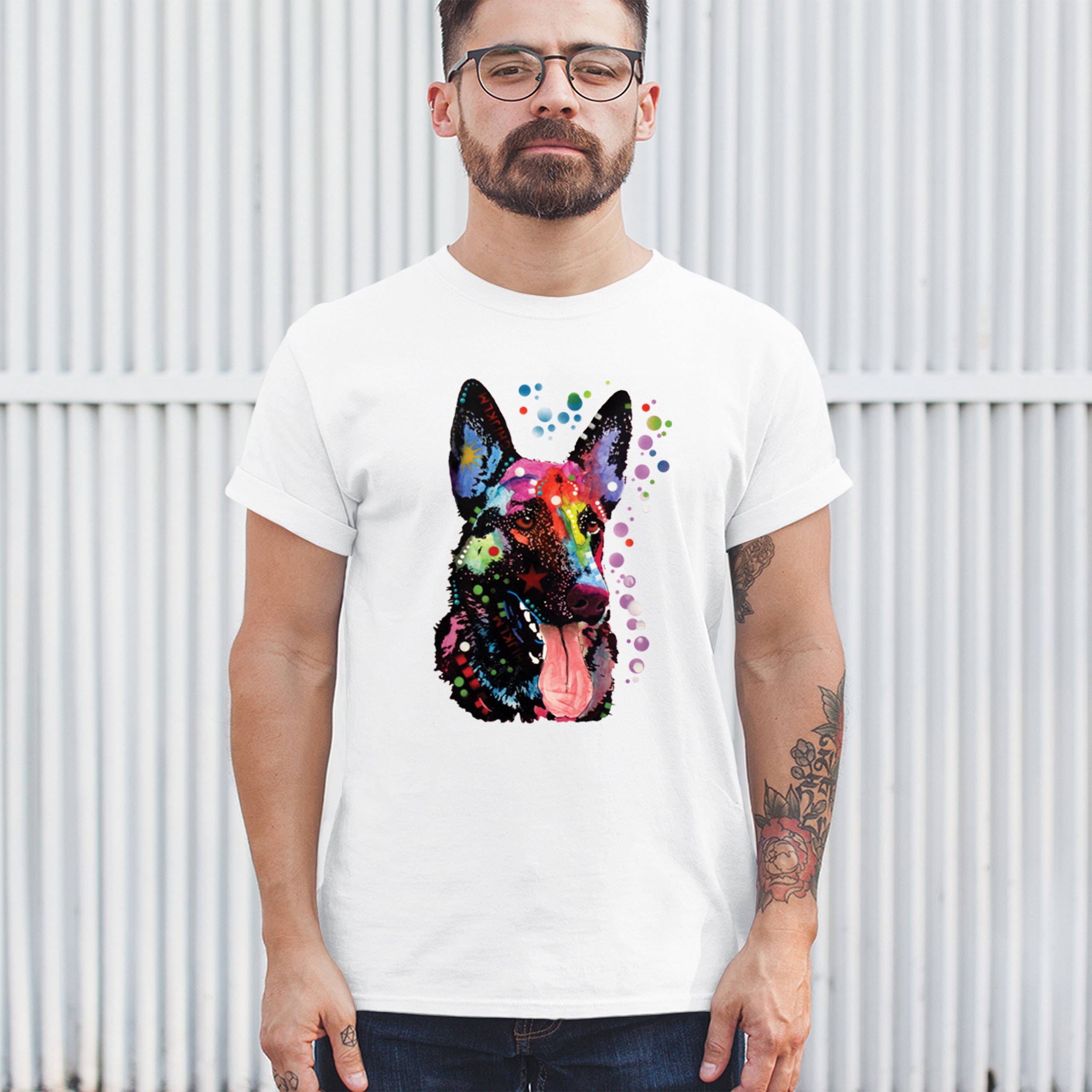 Dean Russo Deutscher Schäferhund T-Shirt Bunt Hund Beste Freundin Herren Tee - Bild 47 von 113