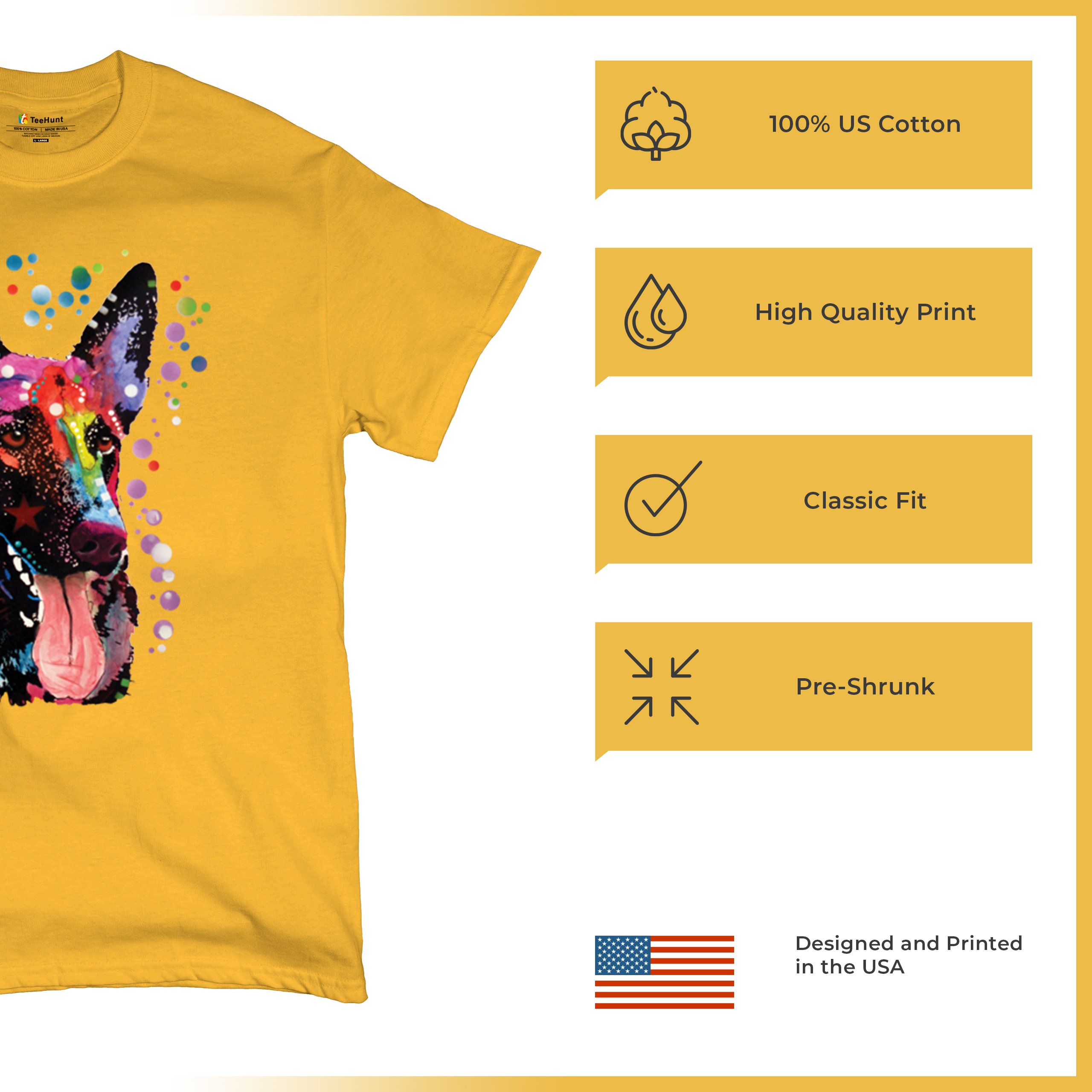 Dean Russo Deutscher Schäferhund T-Shirt Bunt Hund Beste Freundin Herren Tee - Bild 112 von 113