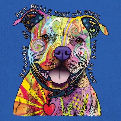 Vorsicht vor Pitbulls Jugend T-Shirt Dean Russo Art bunt süß Hund Kinder - Bild 39 von 50