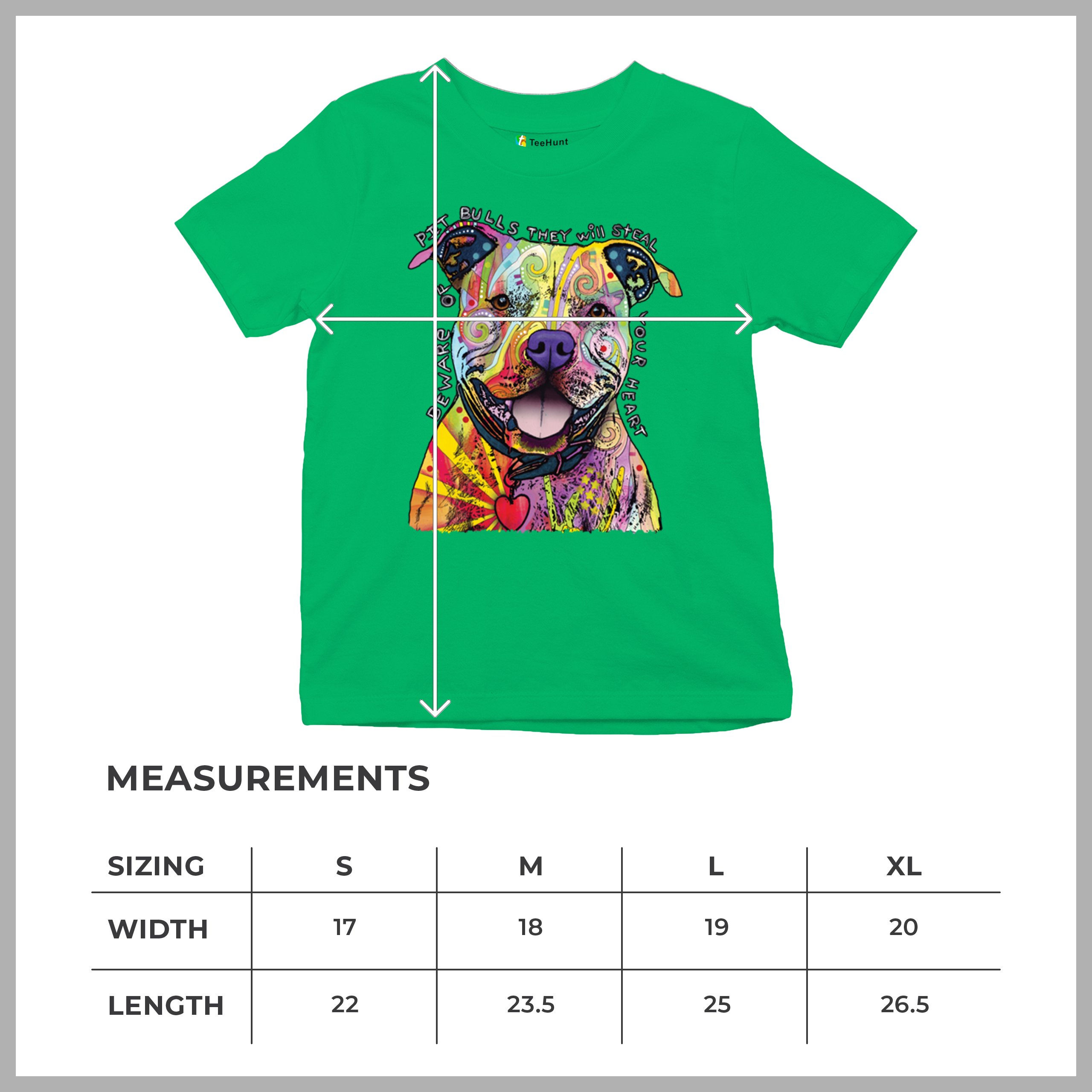 Vorsicht vor Pitbulls Jugend T-Shirt Dean Russo Art bunt süß Hund Kinder - Bild 36 von 50