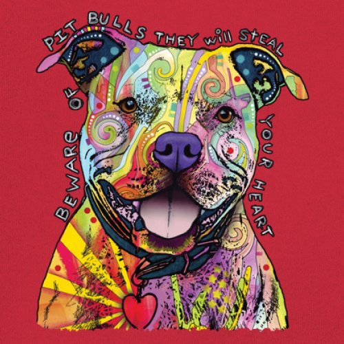 Vorsicht vor Pitbulls Jugend T-Shirt Dean Russo Art bunt süß Hund Kinder - Bild 18 von 50