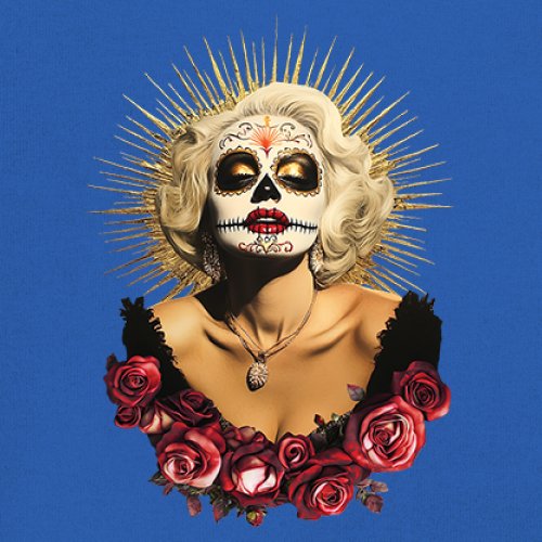 Golden Age Sugar Skull T-shirt Day of Dead Rose Dia de Los Muertos Men's Tee - Picture 102 of 113