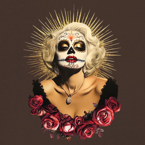 Golden Age Sugar Skull T-shirt Day of Dead Rose Dia de Los Muertos Men's Tee - Picture 74 of 113