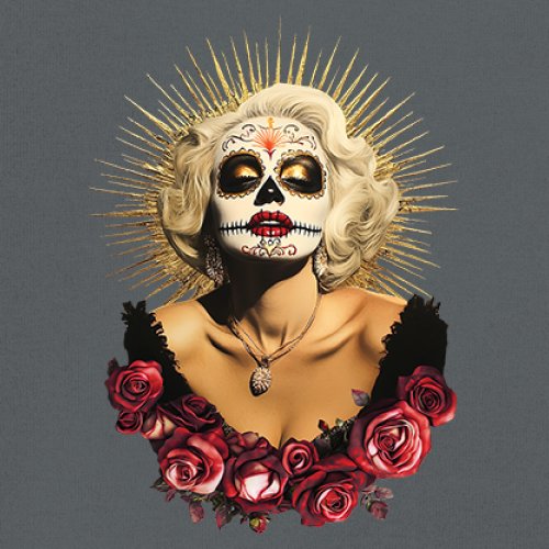 Golden Age Sugar Skull T-shirt Day of Dead Rose Dia de Los Muertos Men's Tee - Picture 81 of 113
