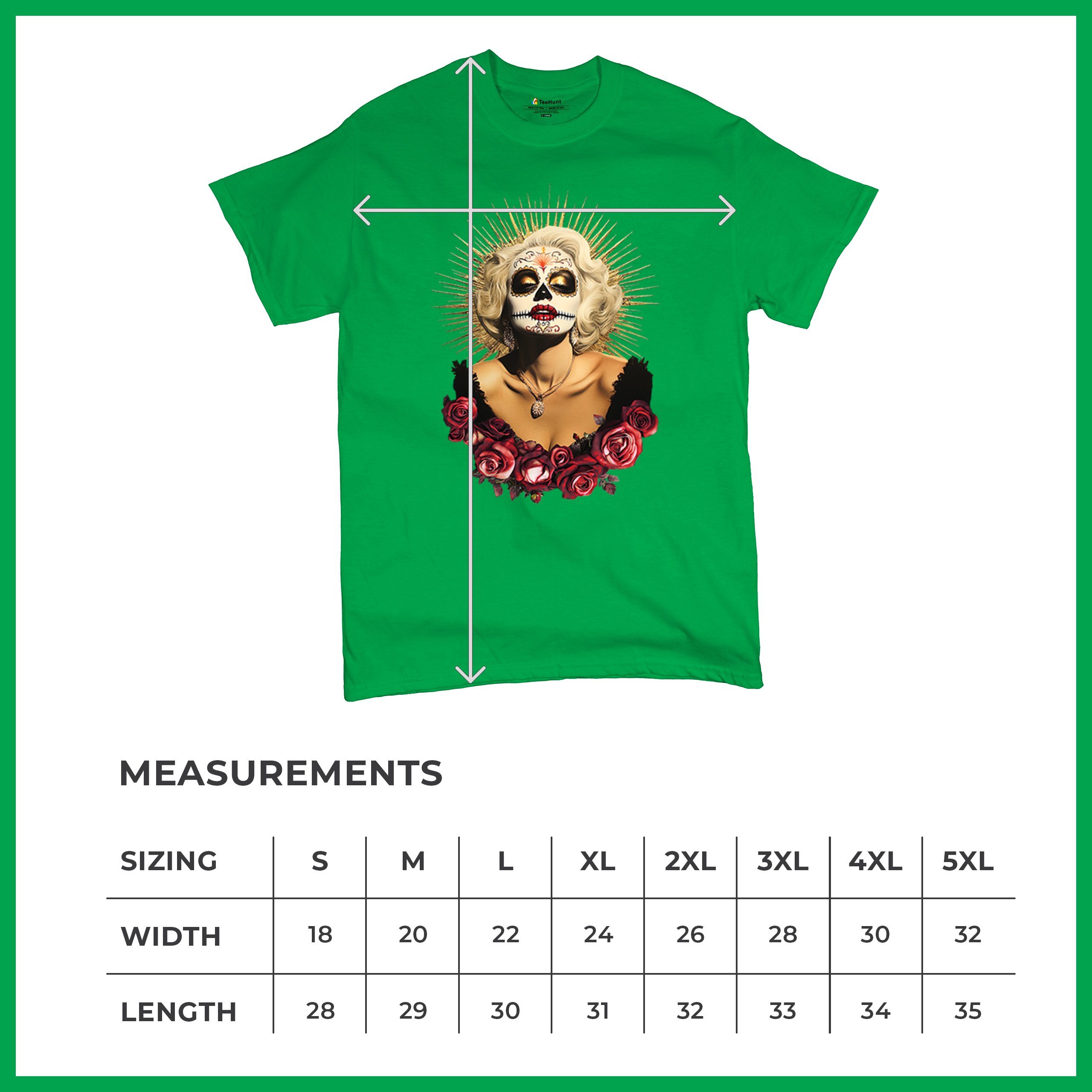 Golden Age Sugar Skull T-shirt Day of Dead Rose Dia de Los Muertos Men's Tee - Picture 64 of 113