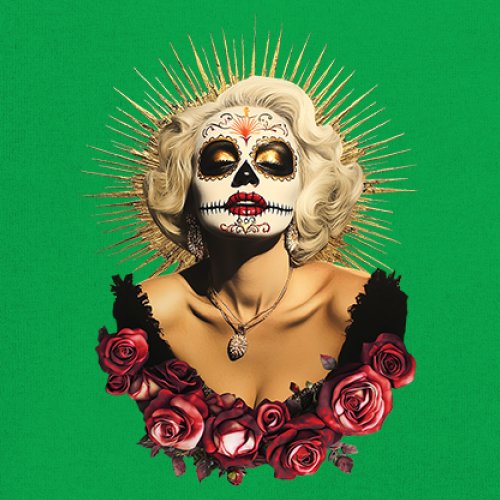Golden Age Sugar Skull T-shirt Day of Dead Rose Dia de Los Muertos Men's Tee - Picture 60 of 113