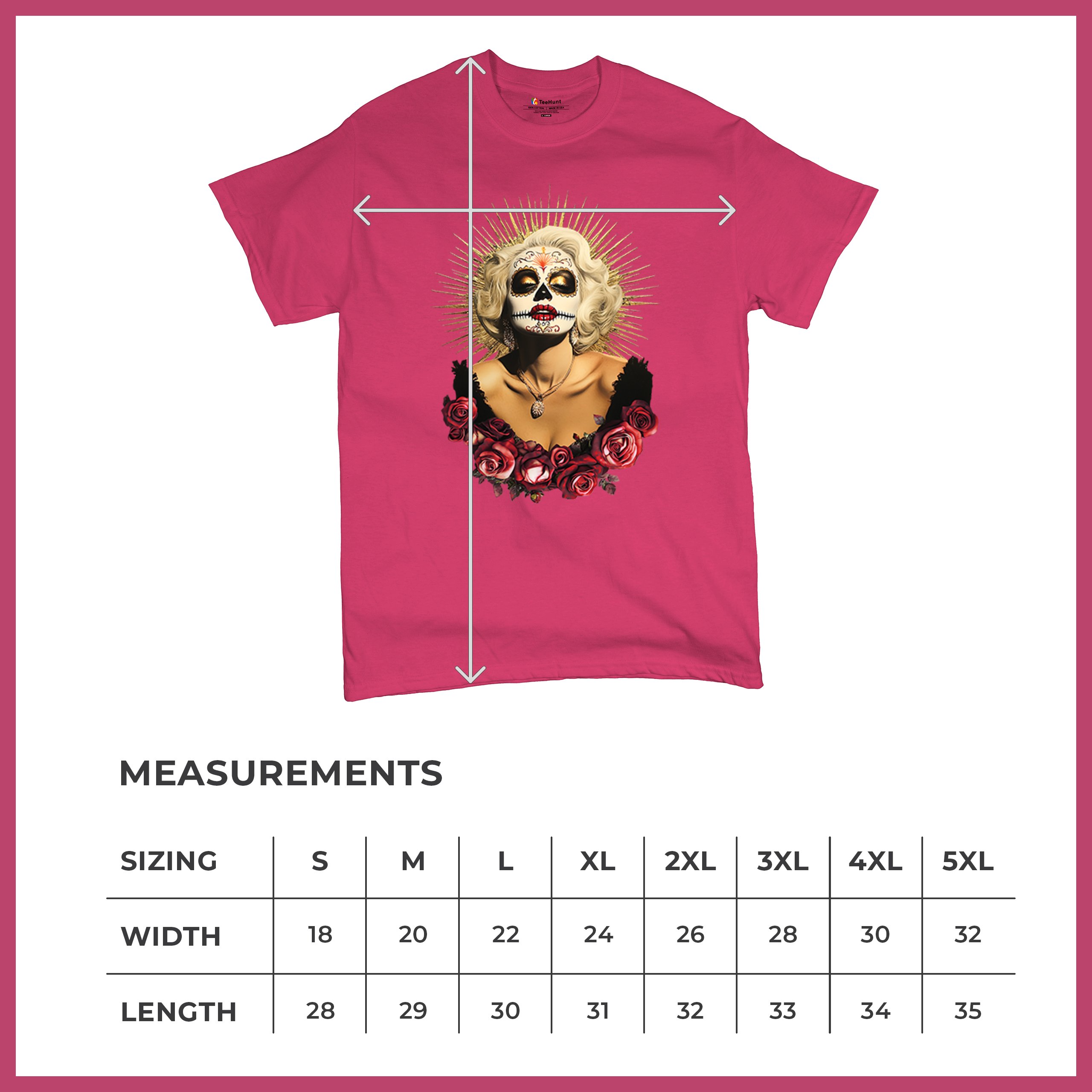 Golden Age Sugar Skull T-shirt Day of Dead Rose Dia de Los Muertos Men's Tee - Picture 29 of 113