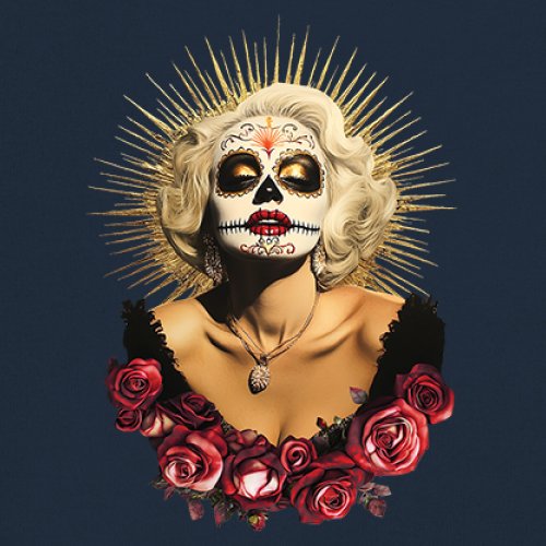 Golden Age Sugar Skull T-shirt Day of Dead Rose Dia de Los Muertos Men's Tee - Picture 53 of 113